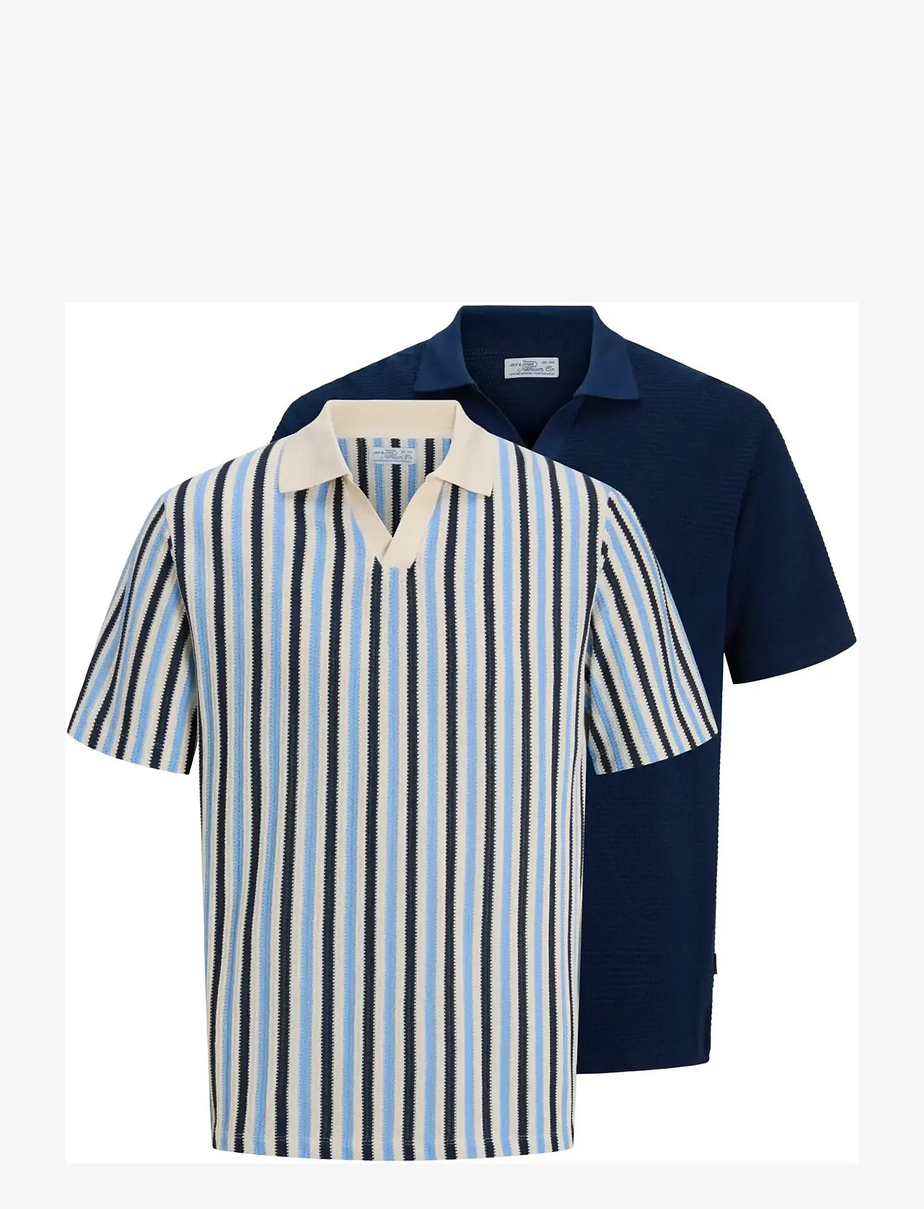 Jack & Jones - JPRBLUHARRY SS SPLIT NECK POLO SN 2PK MP - kurzärmelig - dark navy - 0