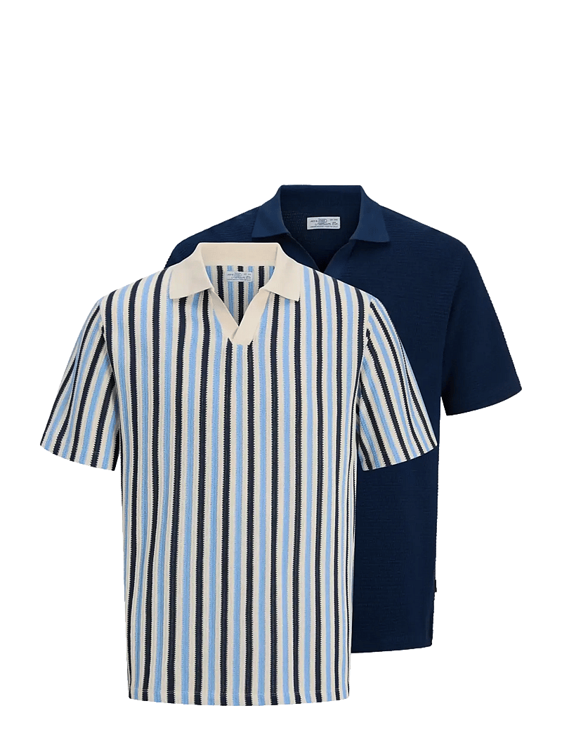 Jack & Jones - JPRBLUHARRY SS SPLIT NECK POLO SN 2PK MP - kurzärmelig - dark navy - 0