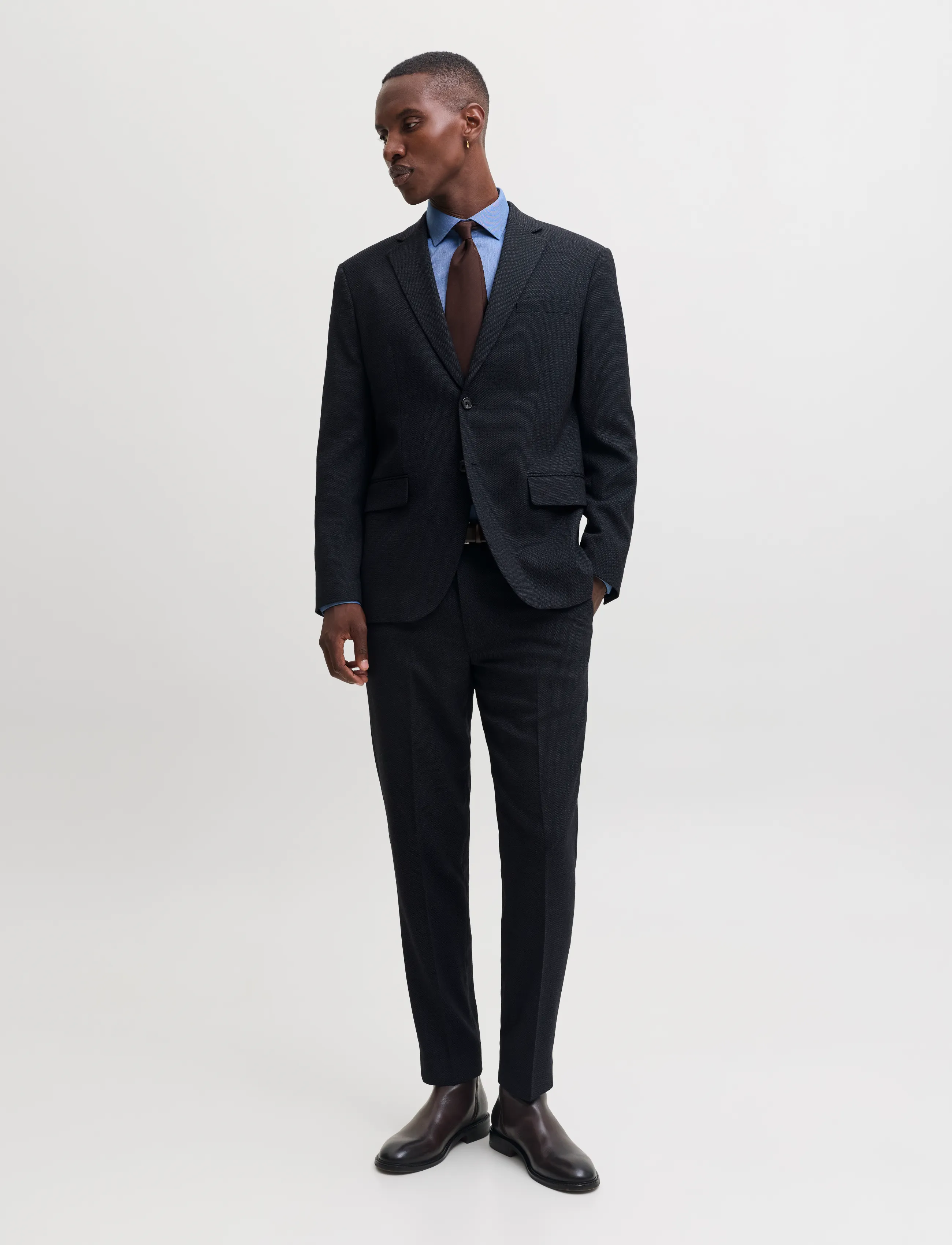 Jack & Jones - JPRSOLARIS WOOL STRUCTURE SUIT - anzüge - night sky - 0