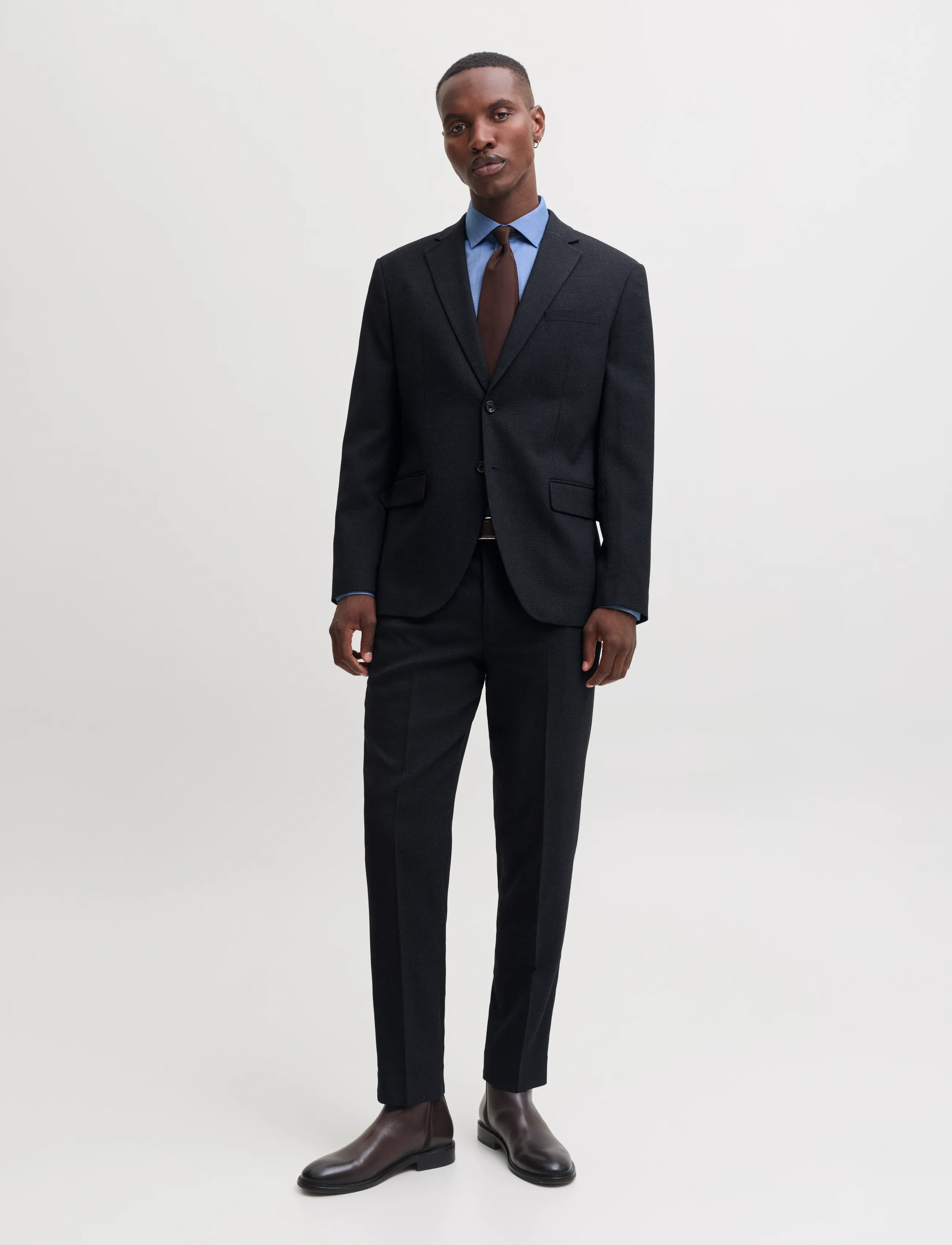 Jack & Jones - JPRSOLARIS WOOL STRUCTURE SUIT - anzüge - night sky - 4
