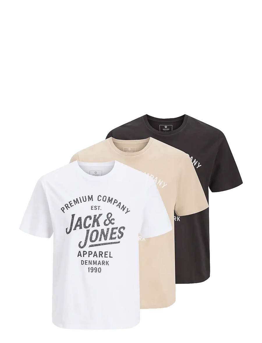 Jack & Jones - JPRBLUZANE SS TEE FST 3PK MP - kortærmede t-shirts - humus - 1
