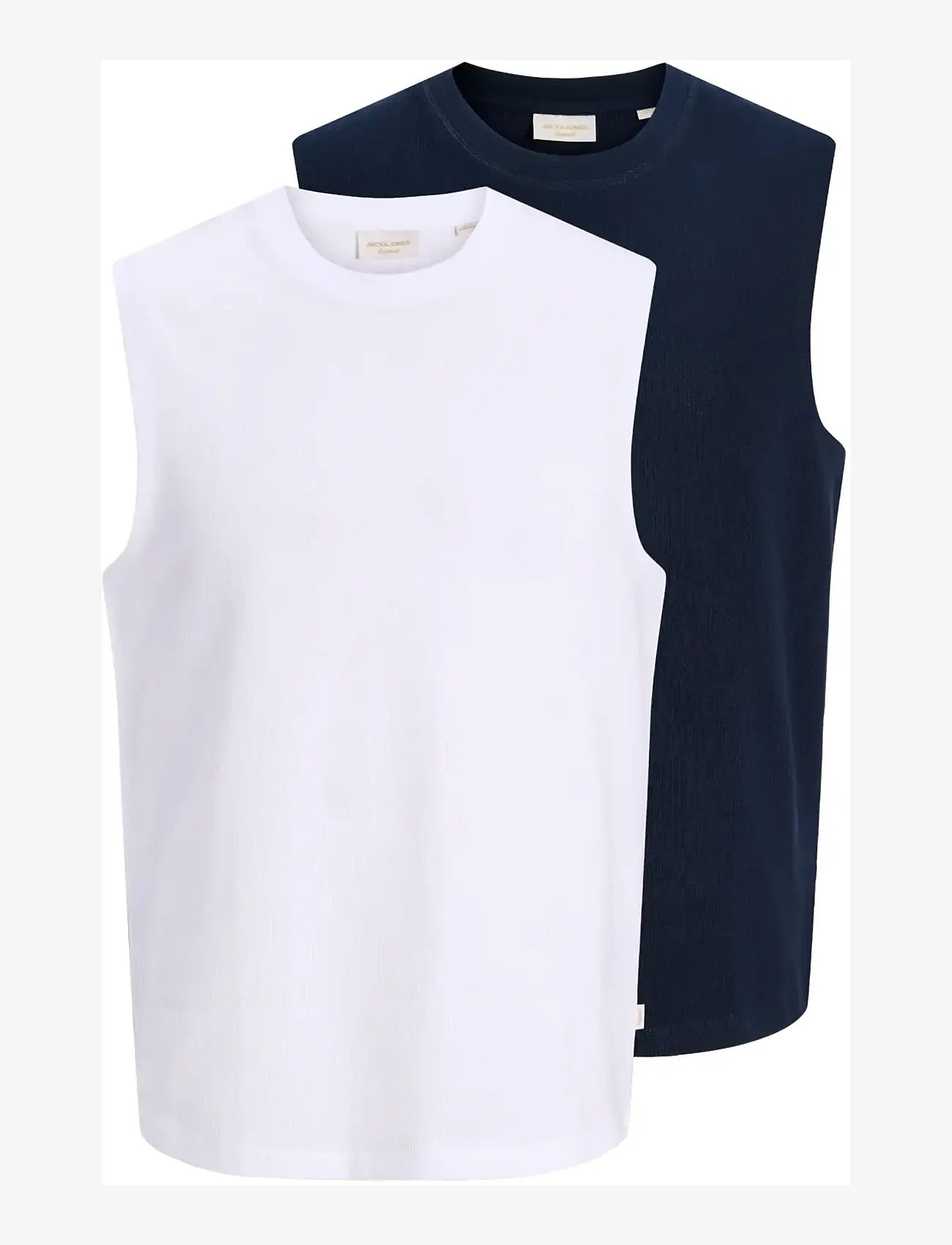 Jack & Jones - JORHYERES SLEEVELESS TEXTURE TEE 2PK MP - varrukateta särgid - bright white - 1