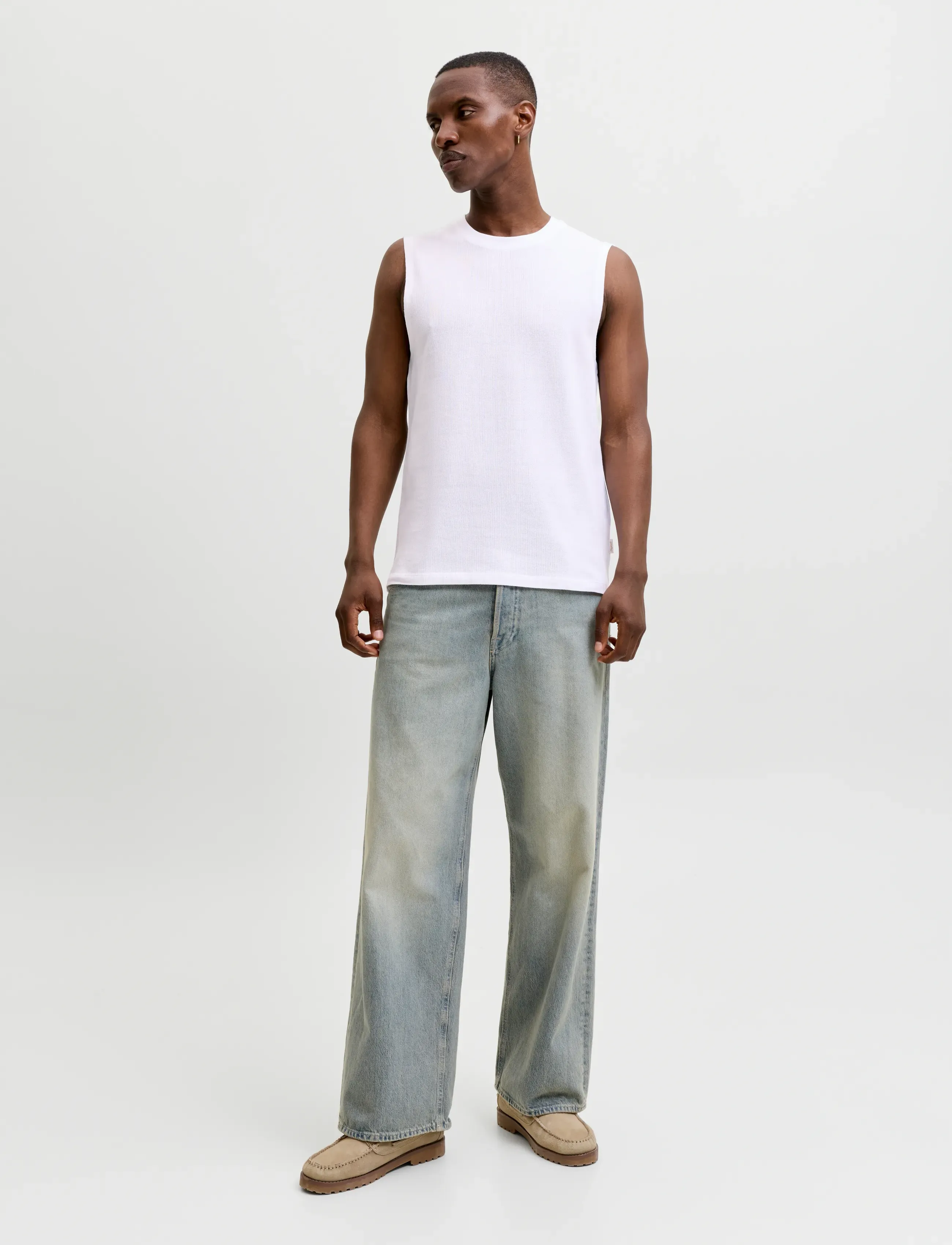 Jack & Jones - JORHYERES SLEEVELESS TEXTURE TEE 2PK MP - tanktops - bright white - 4