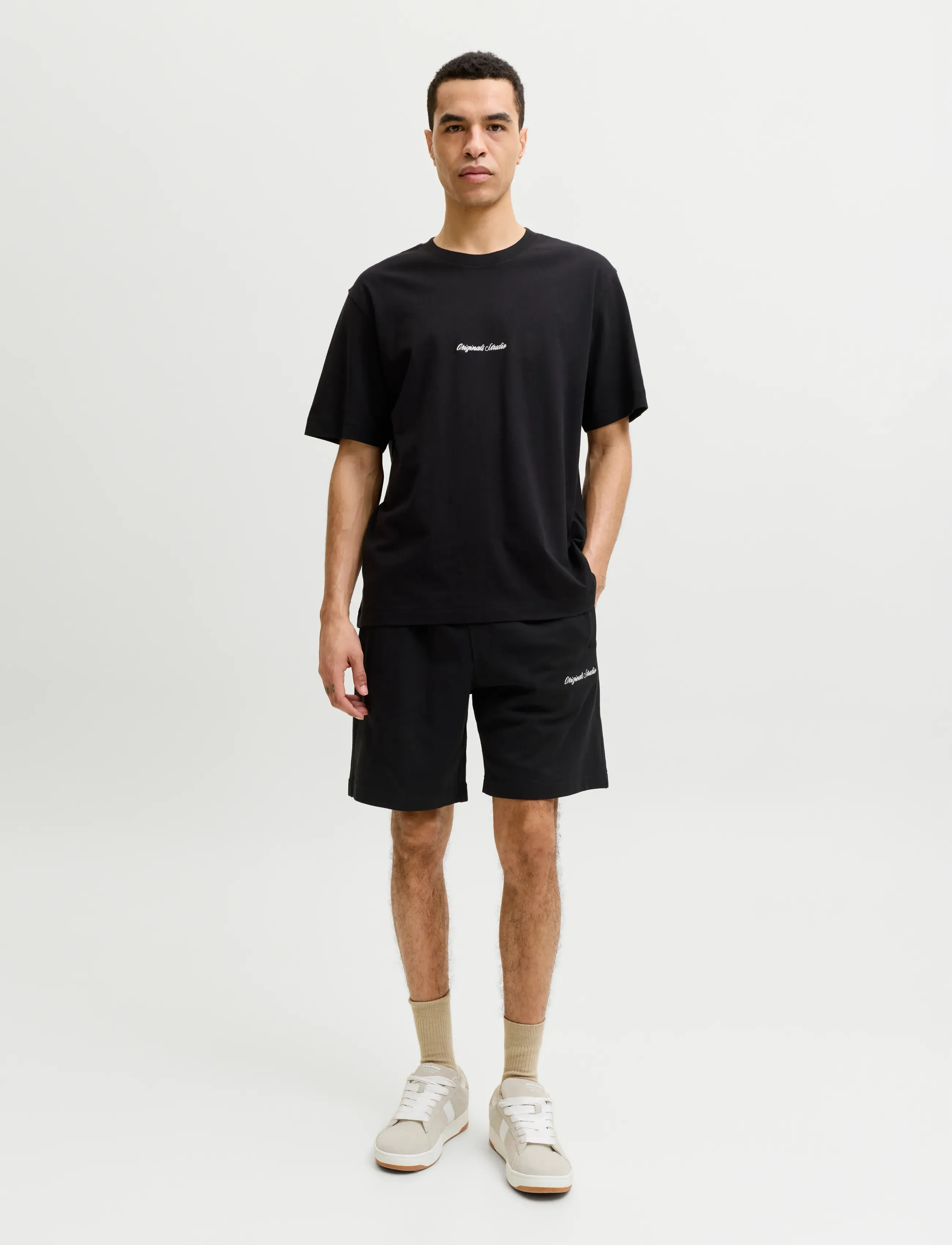 Jack & Jones Jornorrebro Emb Tee Ss Cn Set Pack Mp, L, T-shirts, Schwarz - Short-sleeved, Männerswear