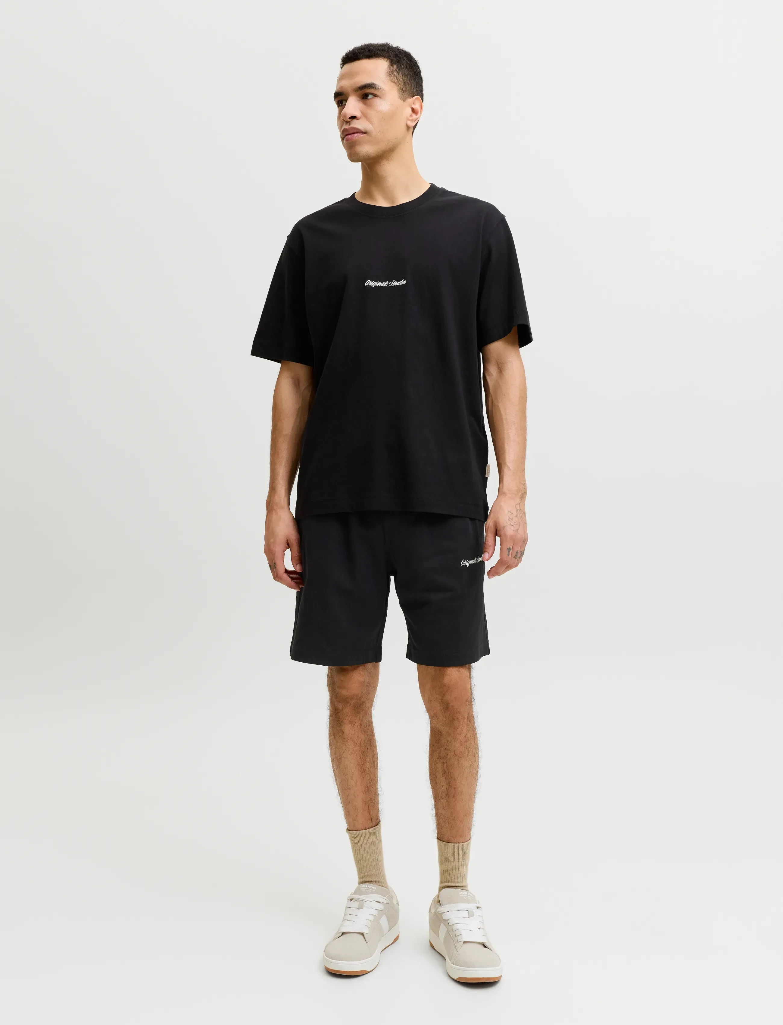 Jack & Jones - JORNORREBRO EMB TEE SS CN SET PACK MP - casual shorts - black - 4