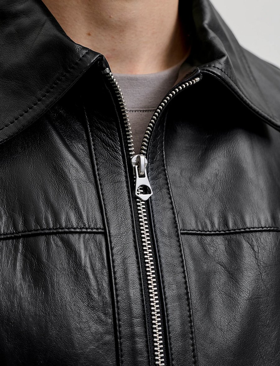 Jack & Jones - JORATOCHA LEATHER JACKET NOOS - black - 5
