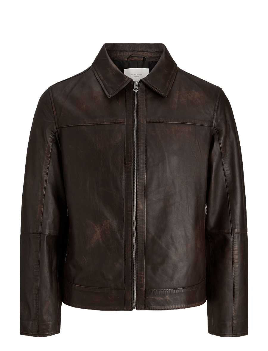 Jack & Jones - JORATOCHA LEATHER JACKET NOOS - chocolate brown - 1