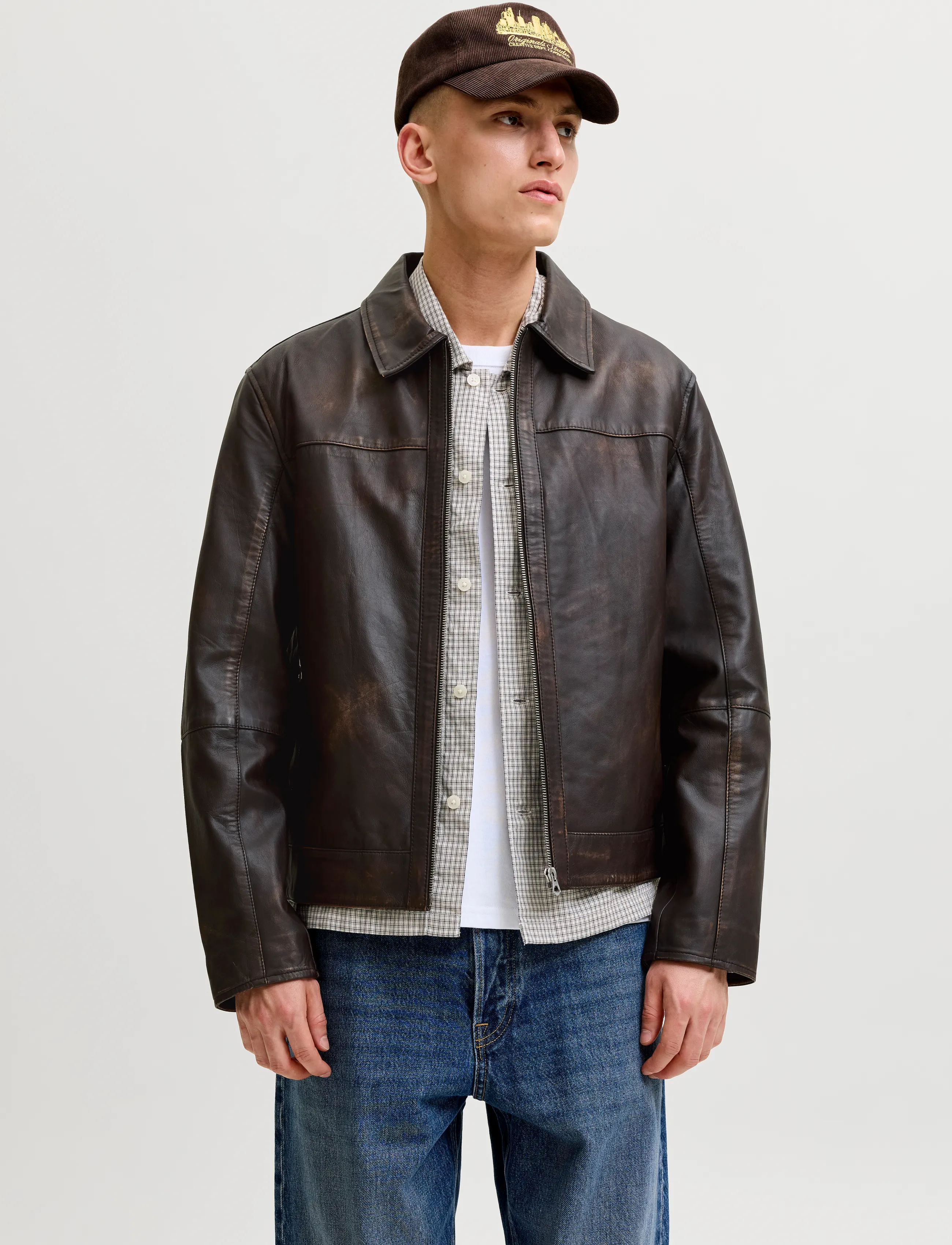 Jack & Jones JORATOCHA LEATHER JACKET NOOS - Jacken - CHOCOLATE BROWN / brown