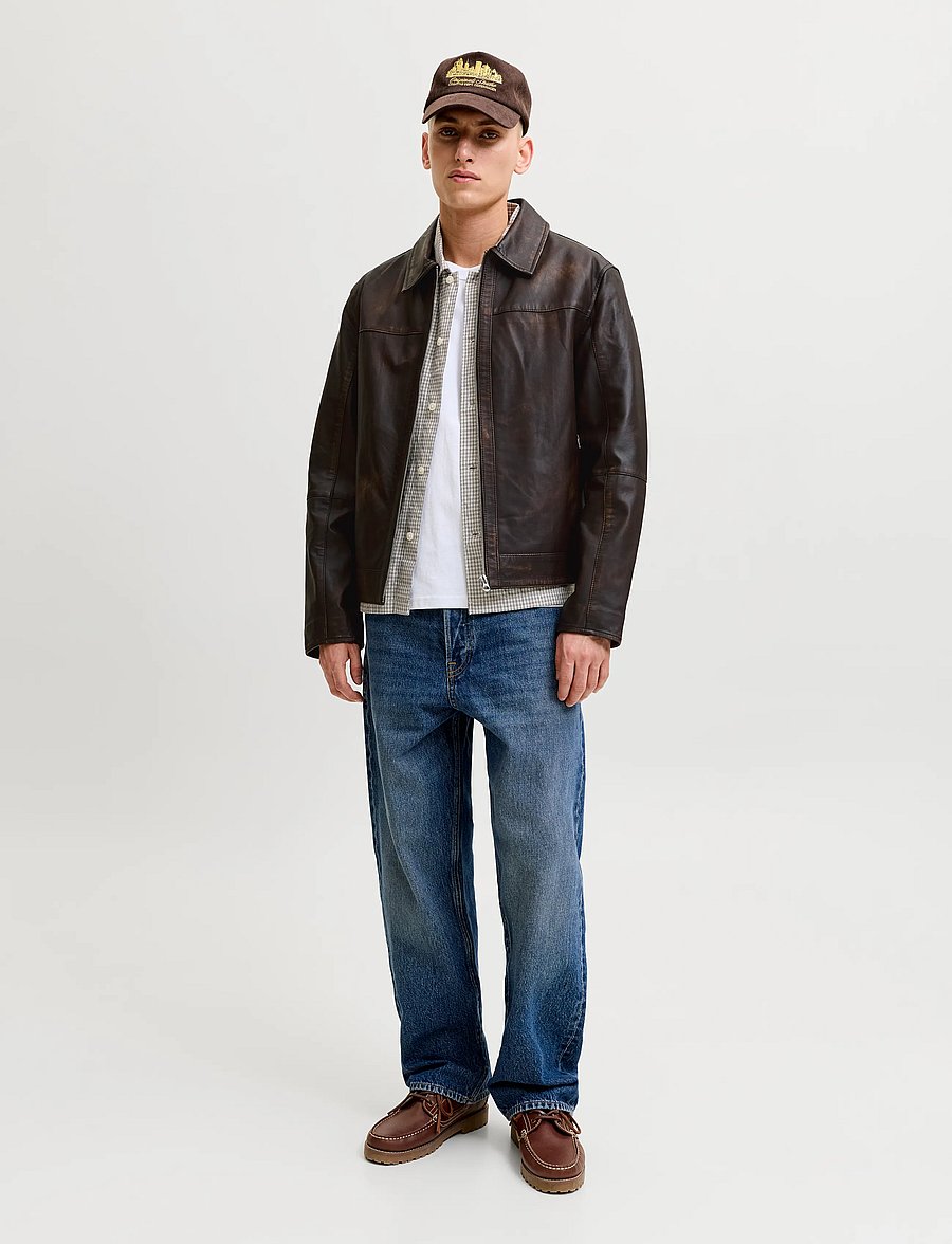 Jack & Jones - JORATOCHA LEATHER JACKET NOOS - chocolate brown - 4