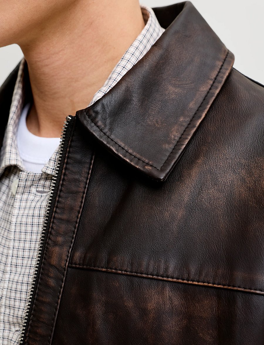 Jack & Jones - JORATOCHA LEATHER JACKET NOOS - chocolate brown - 5