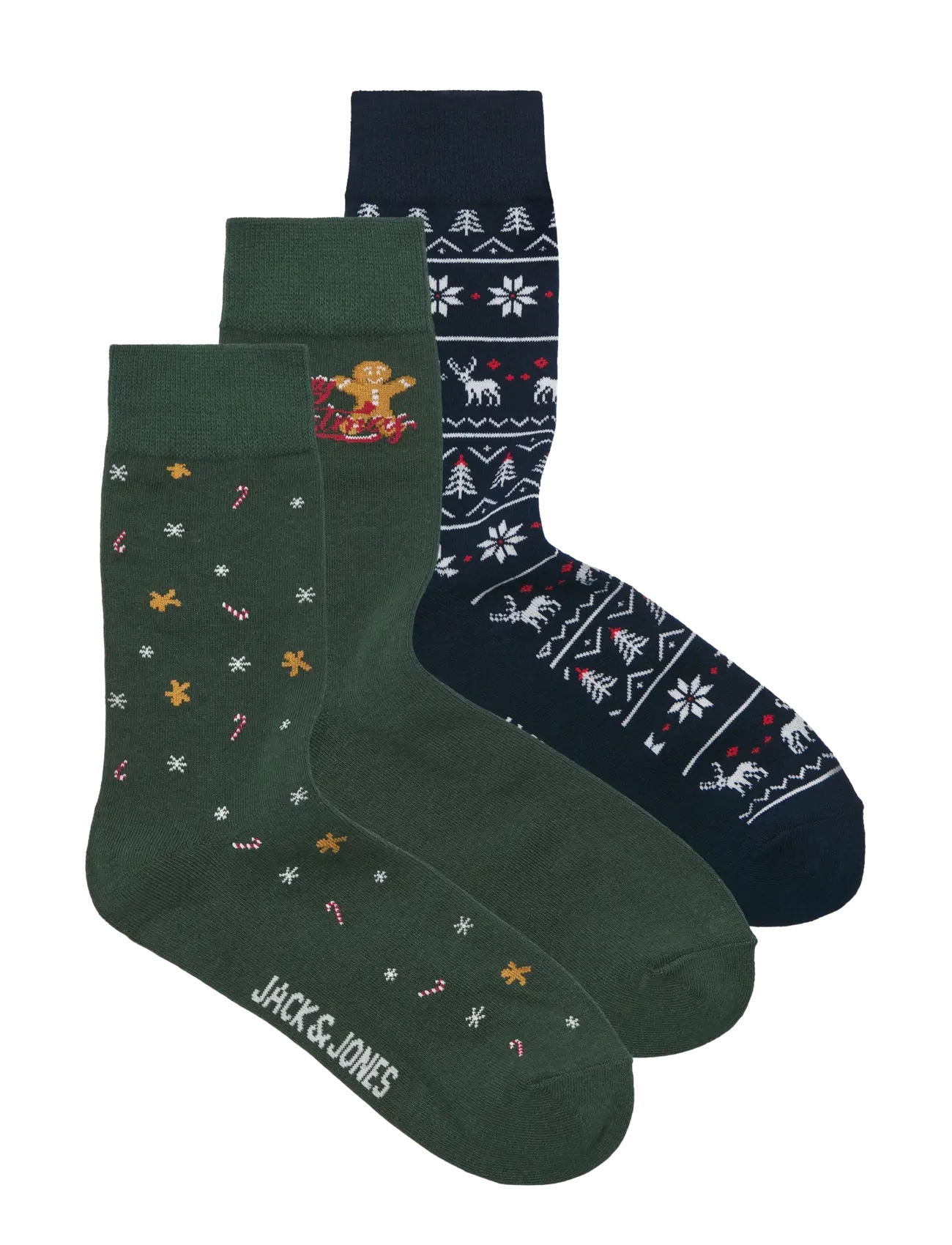 Jack & Jones JACXMAS GINGERBREAD SOCKS 3 PACK - Unterwäsche - SKY CAPTAIN / navy