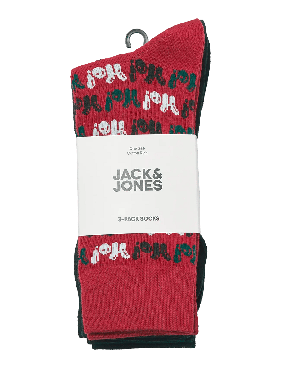 Jack & Jones - JACEDDIE XMAS SOCKS 3 PACK - sokker - rio red - 1