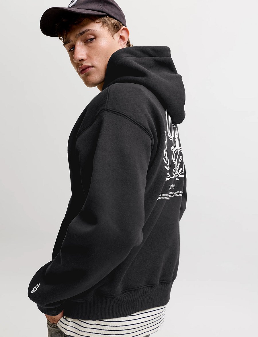 Jack & Jones - JORFREDERIKSBERG BACK SWEAT HOOD - kollektsioonid - black - 5