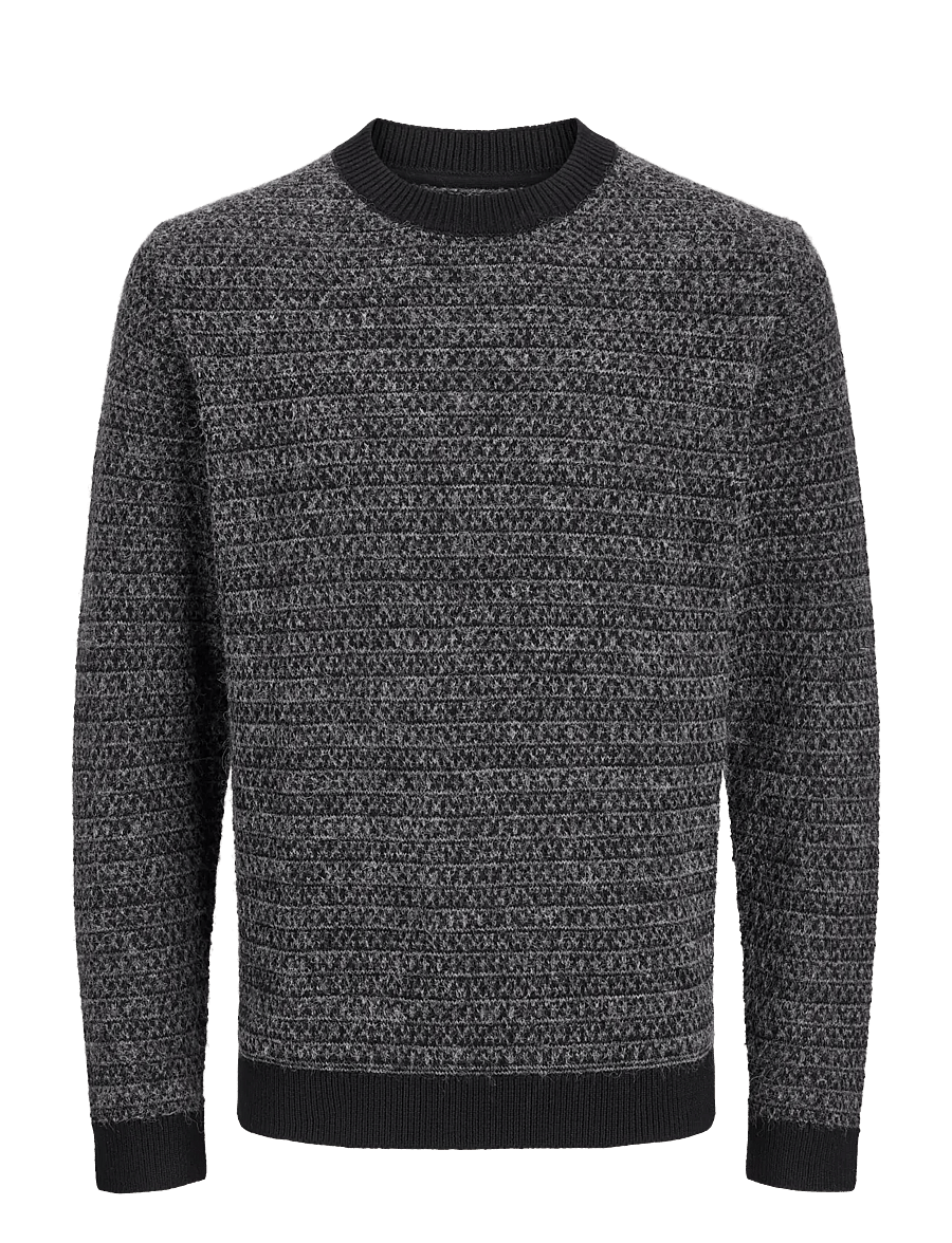 Jack & Jones - JPRBLACAM KNIT CREW NECK - round necks - black - 0
