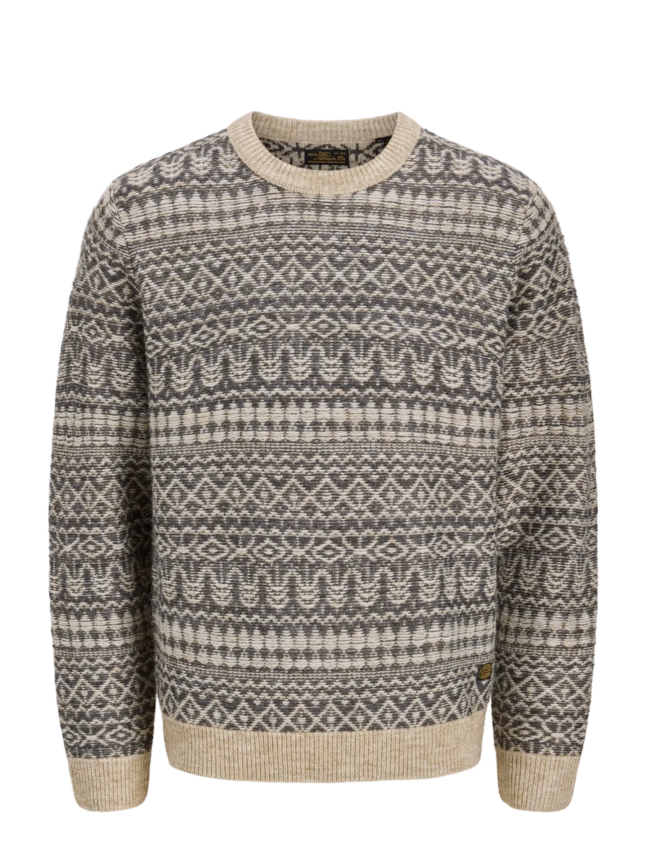 Jack & Jones Jprbluashford Pattern Pack, Herren, Fair Isle Pullover, Grau, Gr.M