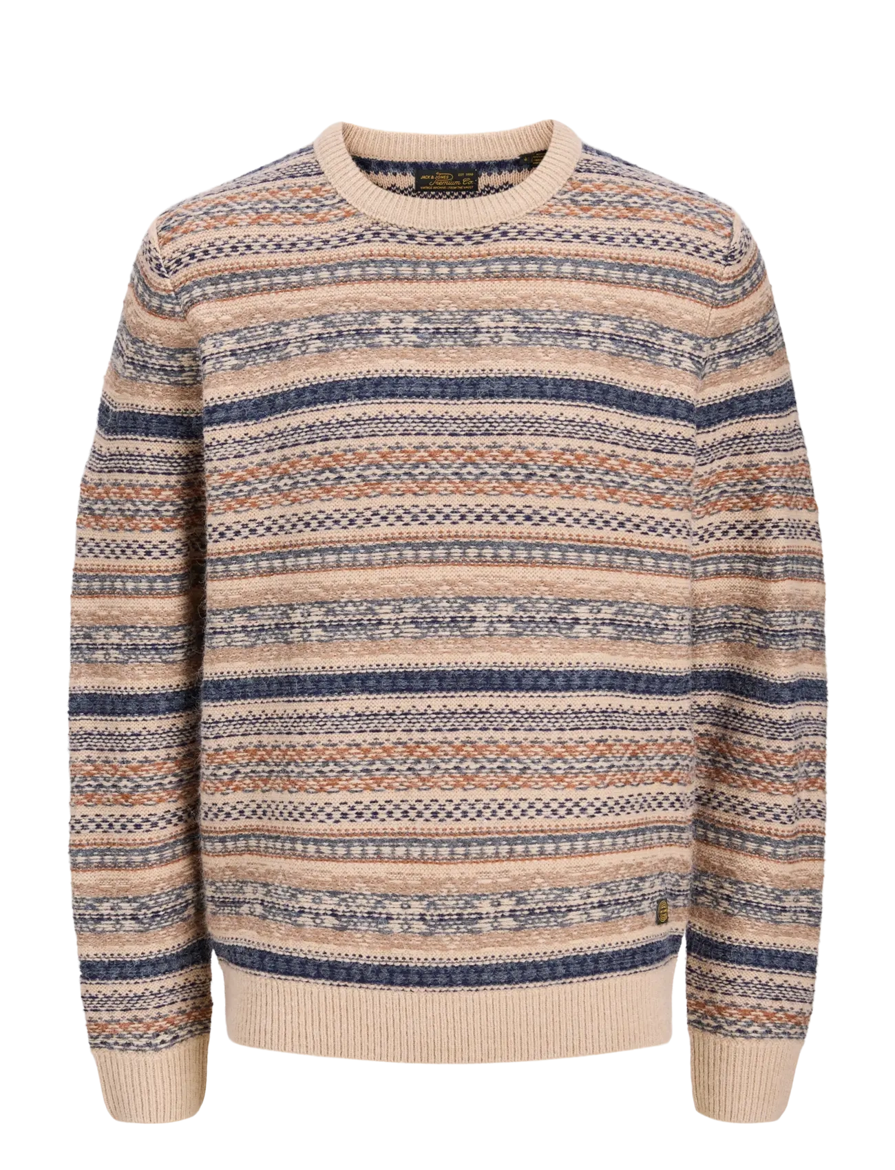 Jack & Jones Jprbluashford Pattern Pack, Herren, Fair Isle Pullover, Beige, Gr.XXL