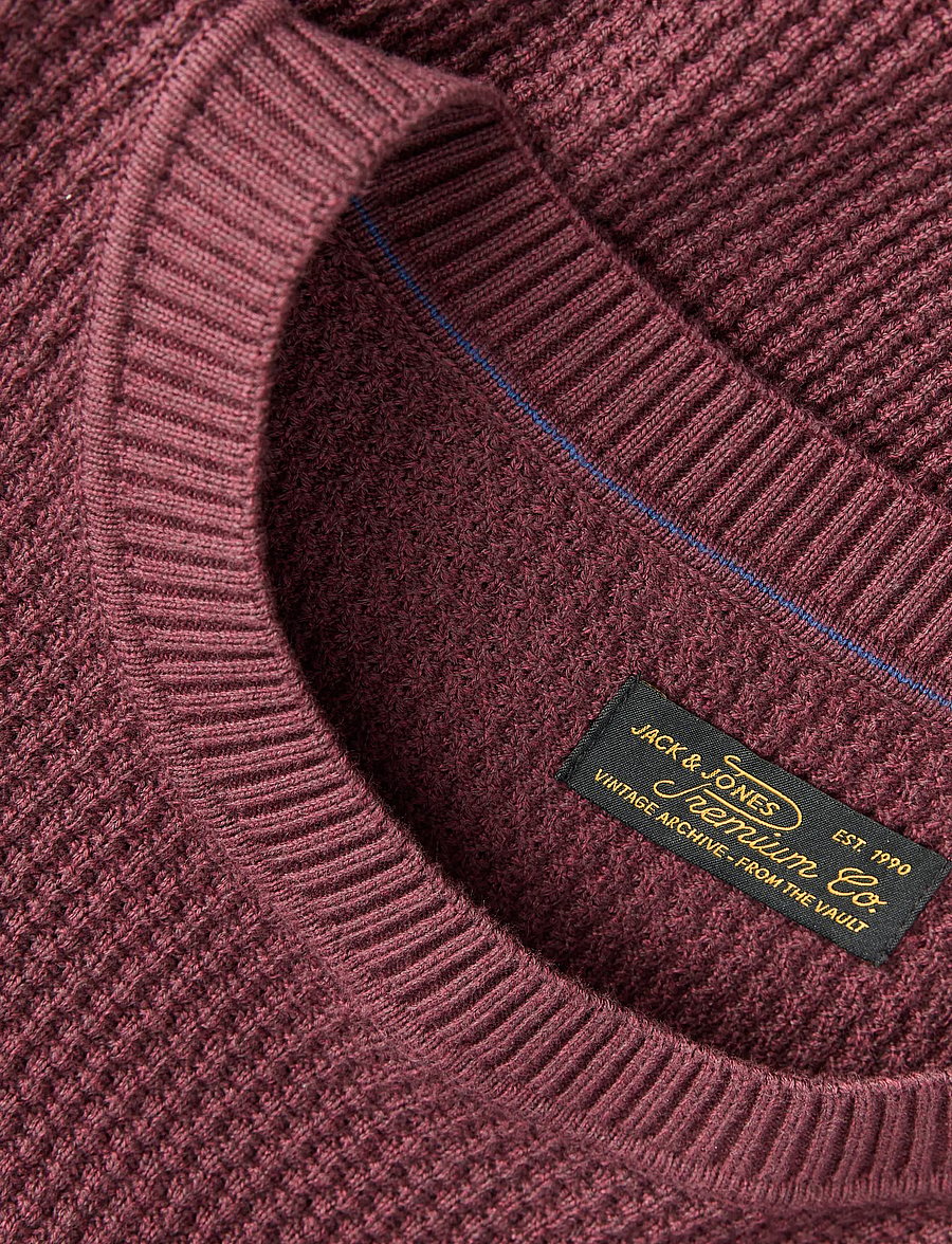 Jack & Jones - JPRBLUSTANLEY KNIT CREW NECK BF LN - Ümara kaelusega - tawny port - 2