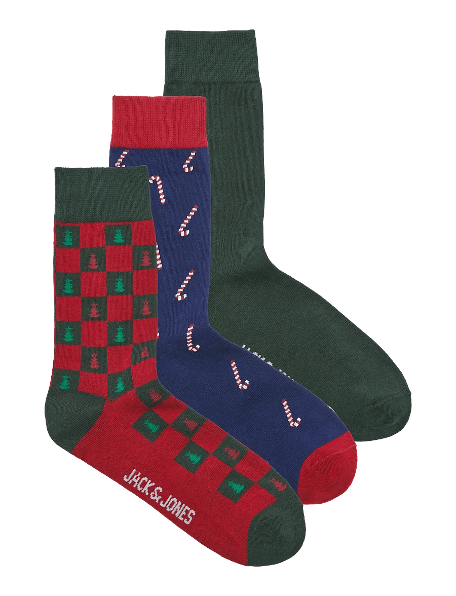 Jack & Jones - JACJOLLY XMAS SOCKS 3 PACK - sokker - ocean cavern - 0