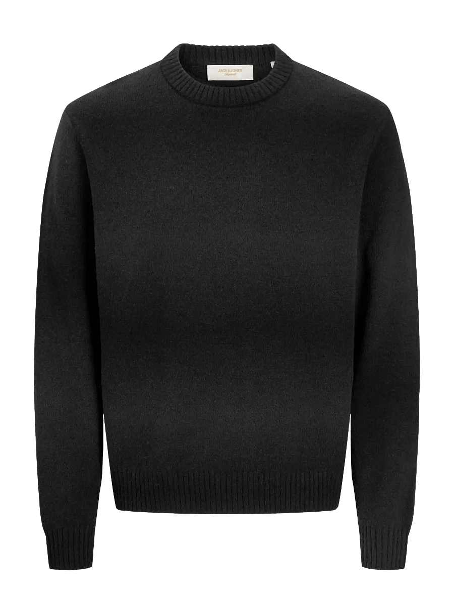 Jack & Jones - JORTORONTO KNIT SPACE DYE CREW NECK BF - rund hals - black - 0