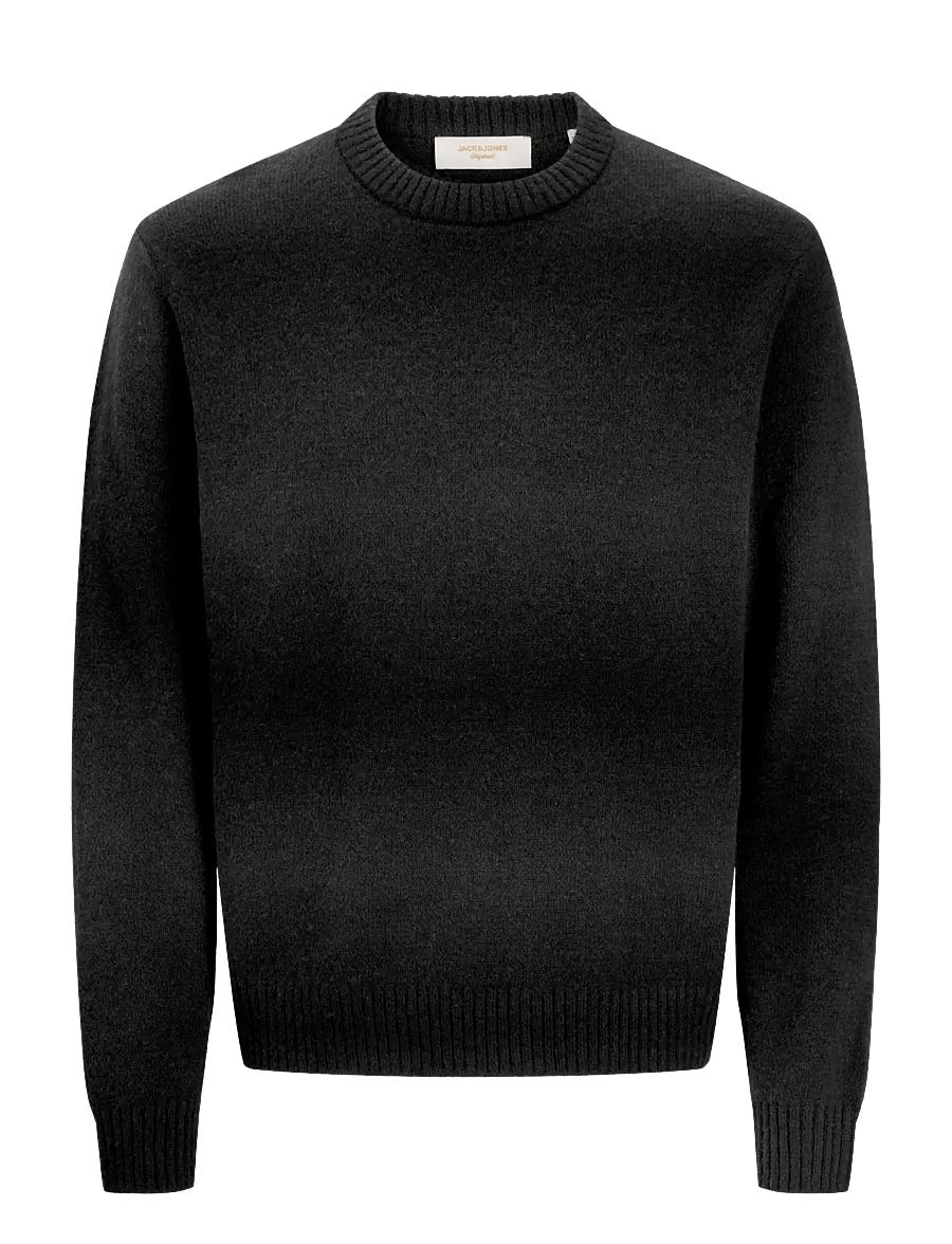 Jack & Jones - JORTORONTO KNIT SPACE DYE CREW NECK BF - rundhalsad - black - 0