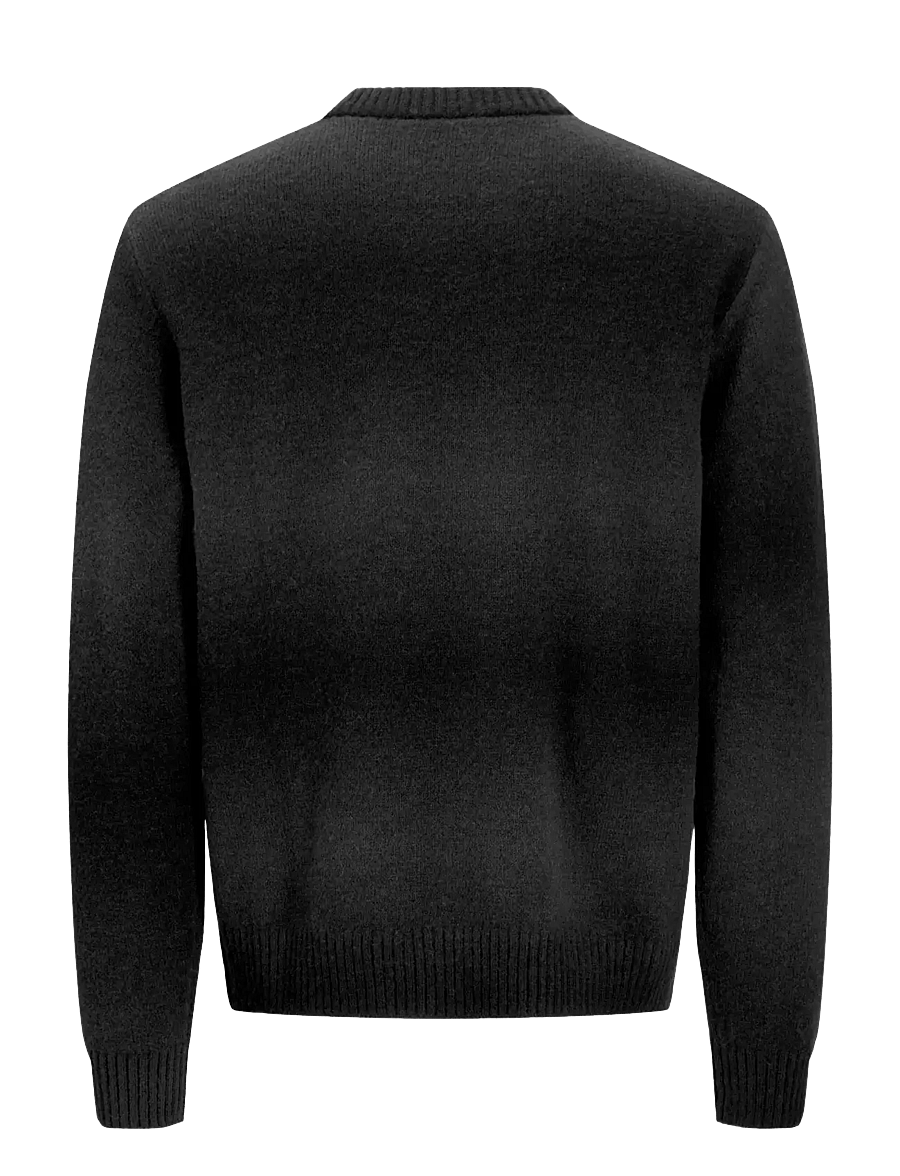 Jack & Jones - JORTORONTO KNIT SPACE DYE CREW NECK BF - rundhalsad - black - 1