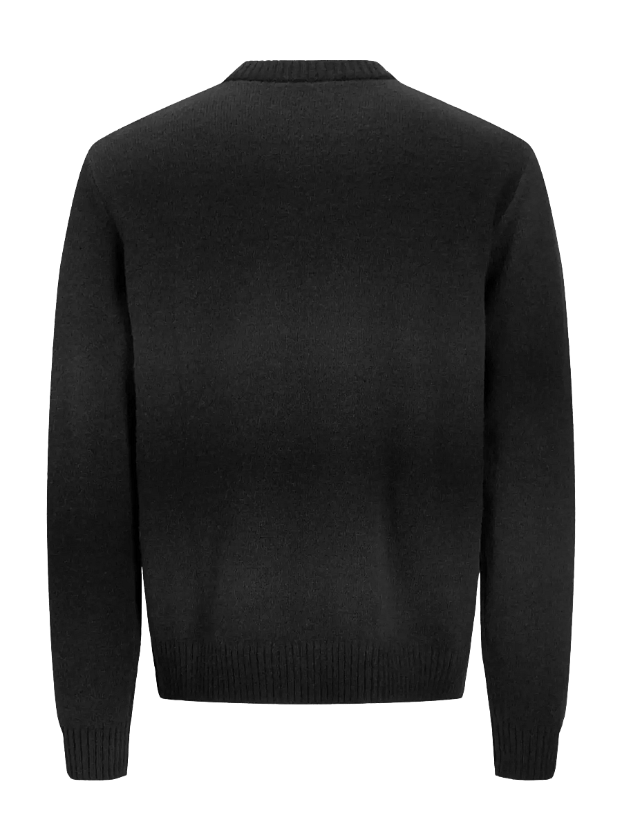 Jack & Jones - JORTORONTO KNIT SPACE DYE CREW NECK BF - rund hals - black - 1