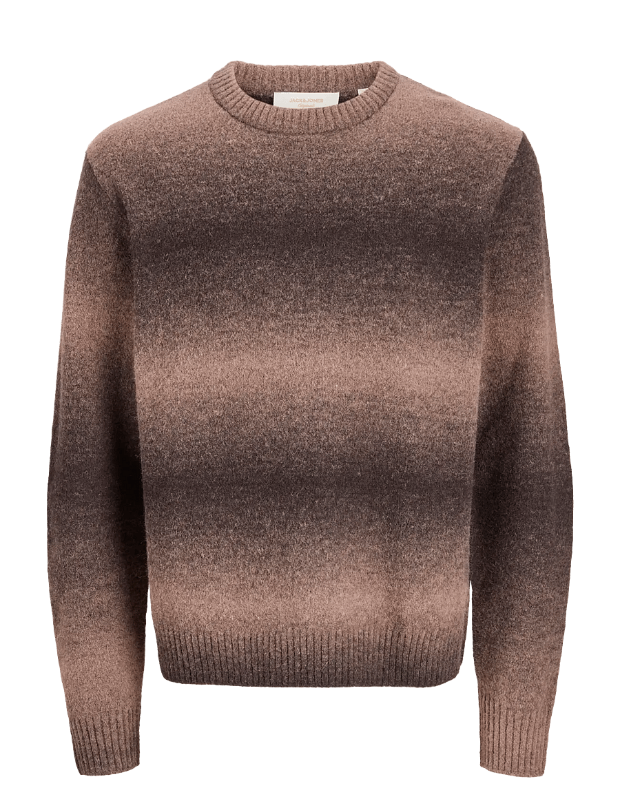 Jack & Jones - JORTORONTO KNIT SPACE DYE CREW NECK BF - rund hals - chocolate torte - 0
