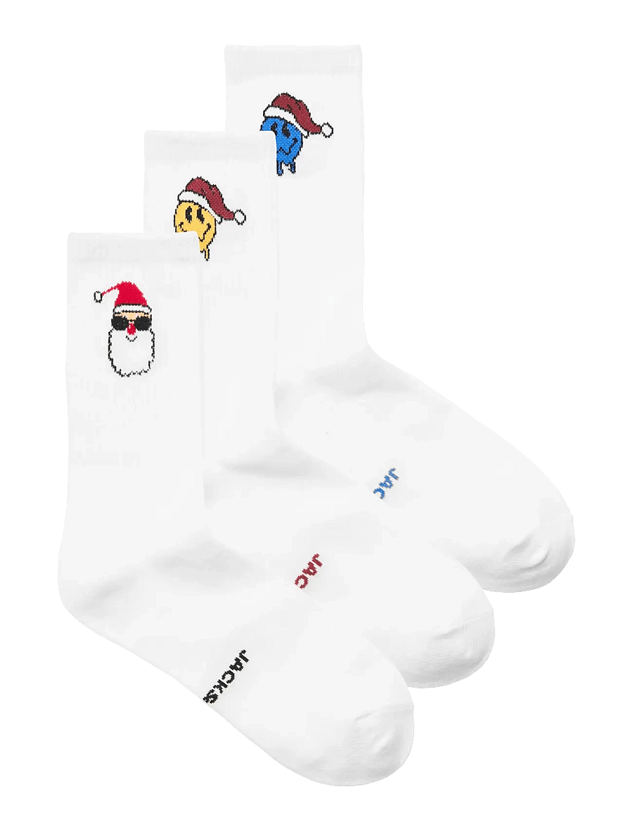 Jack & Jones - JACMELTING SMILEY TENNIS SOCKS 3 PACK - white - 0