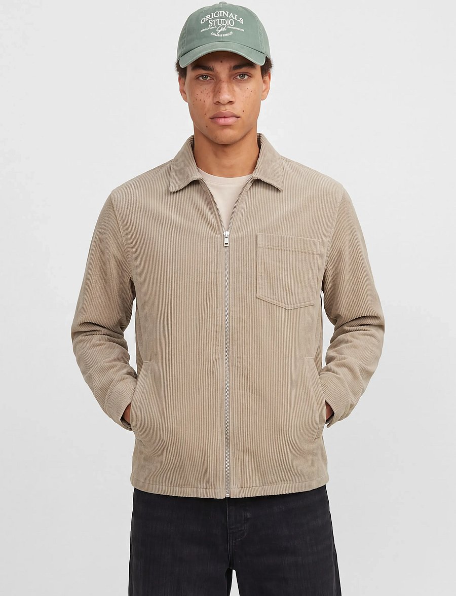Jack & Jones - JORTORONTO CORDUDOY ZIP SHIRT LS BF - Überhemden - feather gray - 0