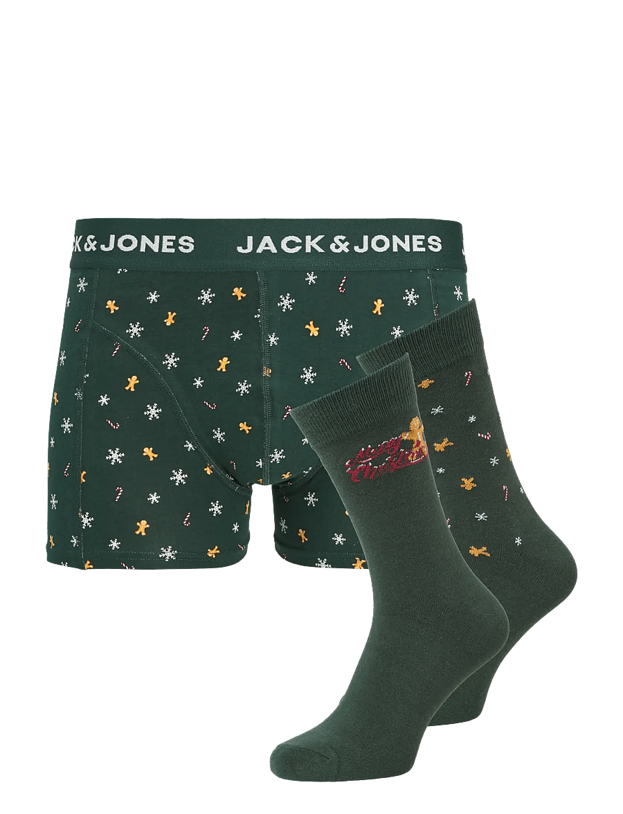 Jack & Jones - JACXMAS GINGERBREAD GIFTBOX - sokker - pine grove - 0