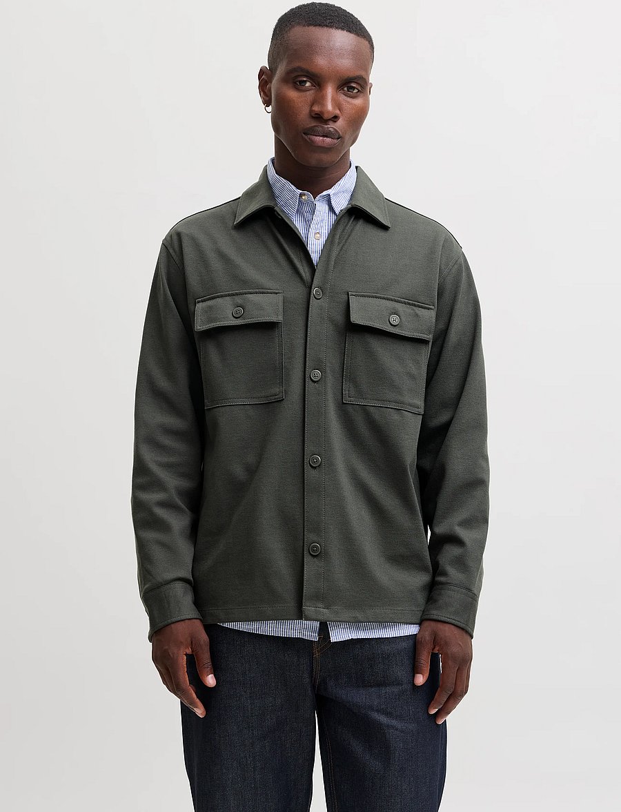 Jack & Jones - JJEWILLIAM SWEAT OVERSHIRT LS NOOS - kevadjoped - beluga - 0