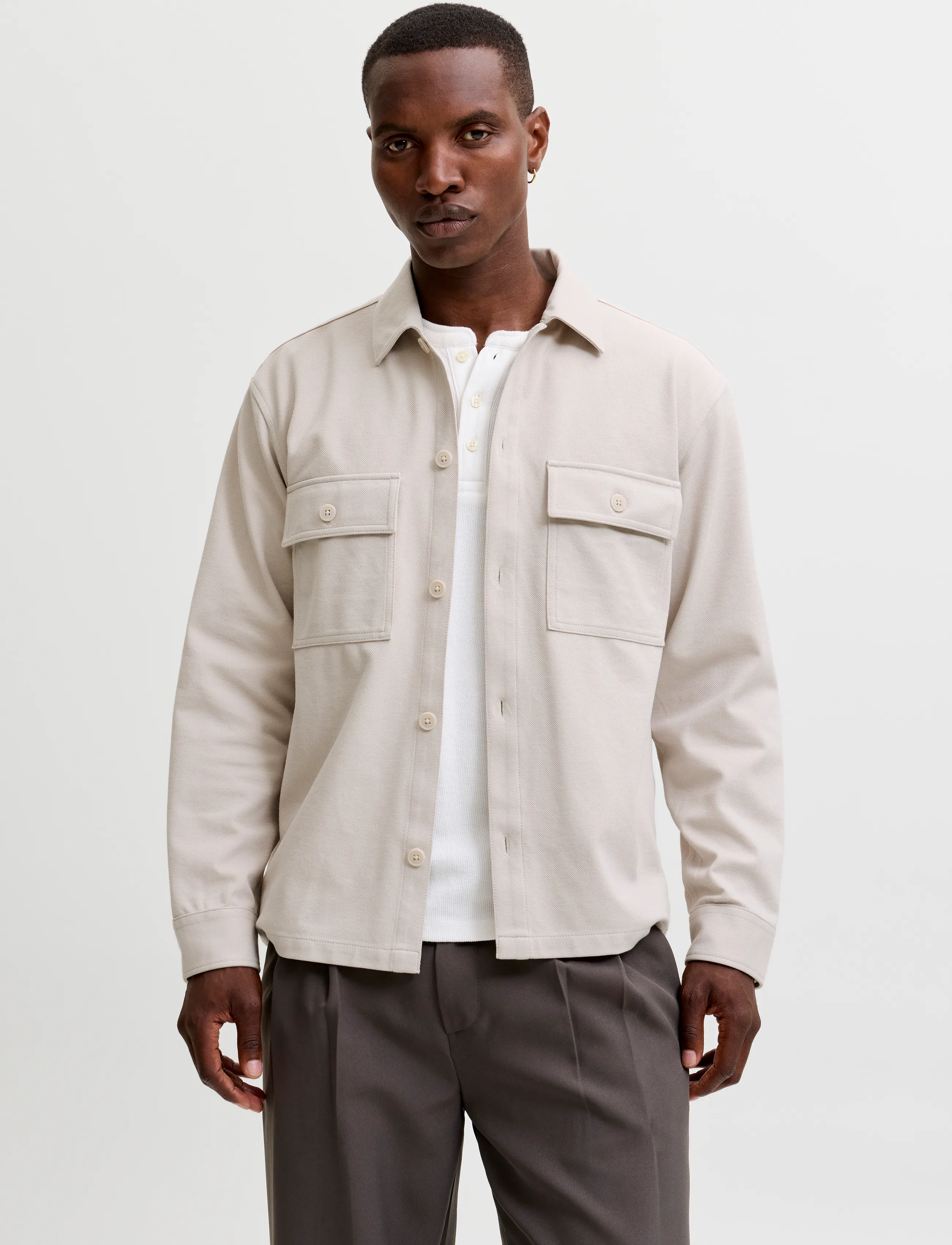 Jack & Jones JJEWILLIAM SWEAT OVERSHIRT LS NOOS - Jackets - MOONBEAM / beige