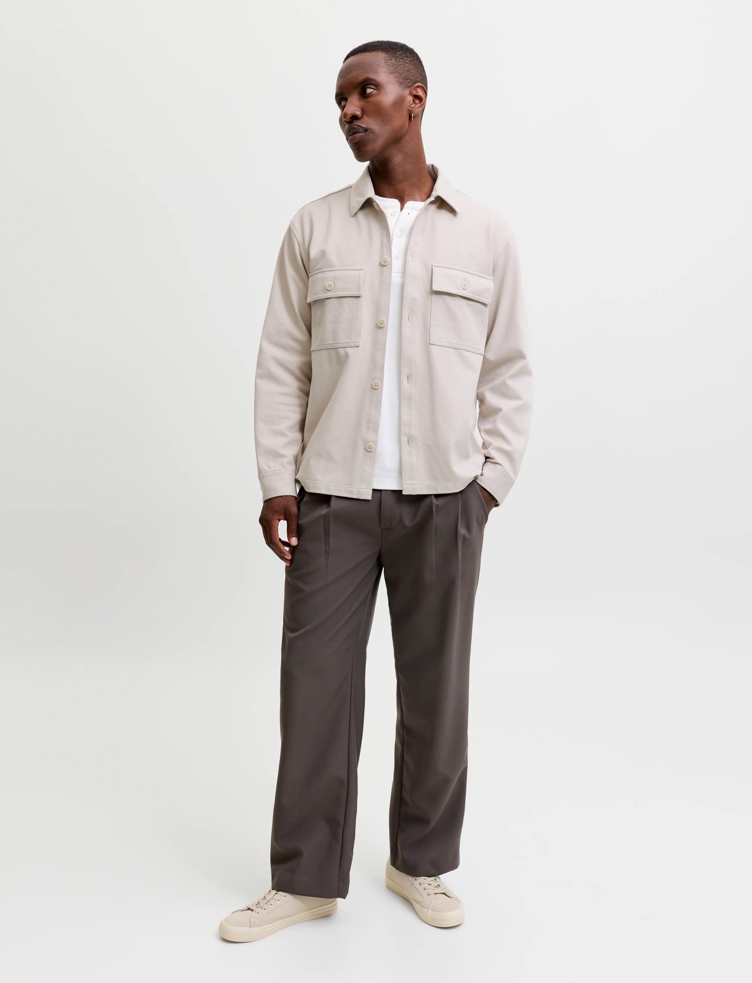 Jack & Jones - JJEWILLIAM SWEAT OVERSHIRT LS NOOS - moonbeam - 4