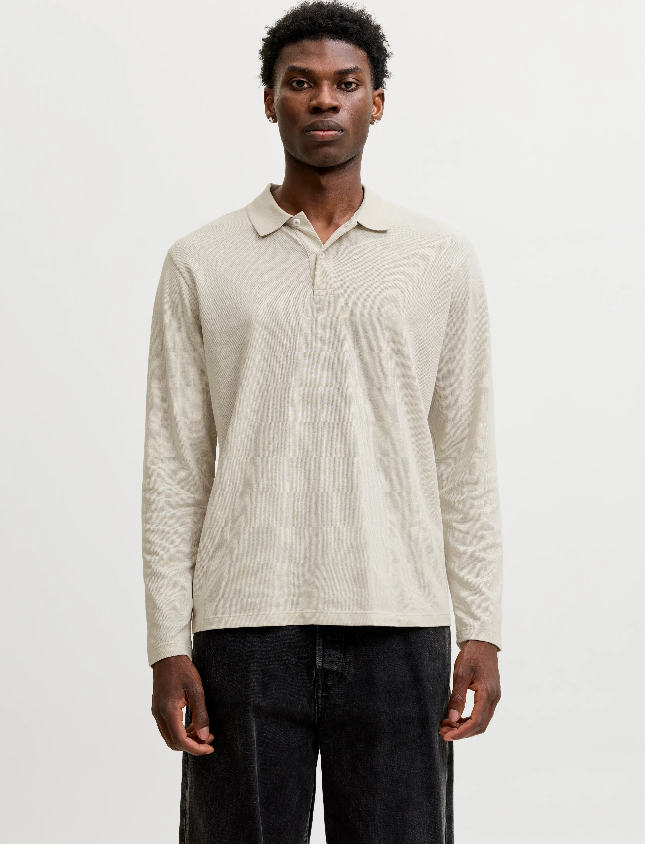 Jack & Jones JJKANE POLO LS - Pikkade varrukatega polod - MOONBEAM / cream