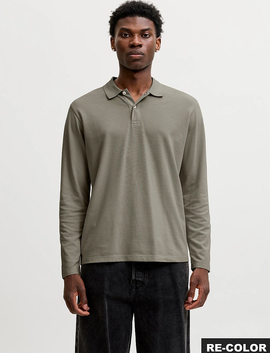 Jack & Jones - JJKANE POLO LS - langärmelige strick-polohemden - vetiver - 0