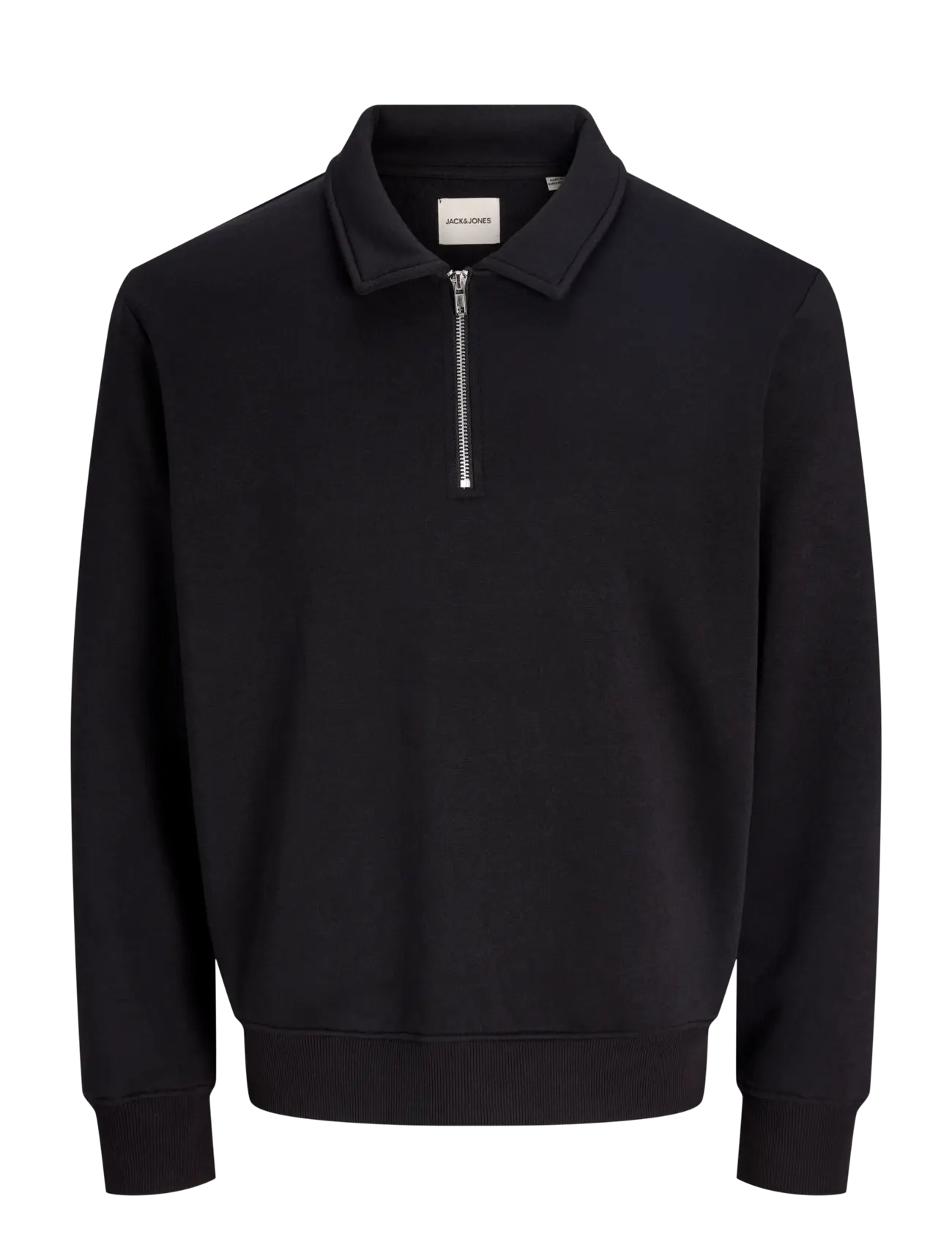 JACK & JONES Jjbradley Sweat Zip Polo Schwarz - M - Herren