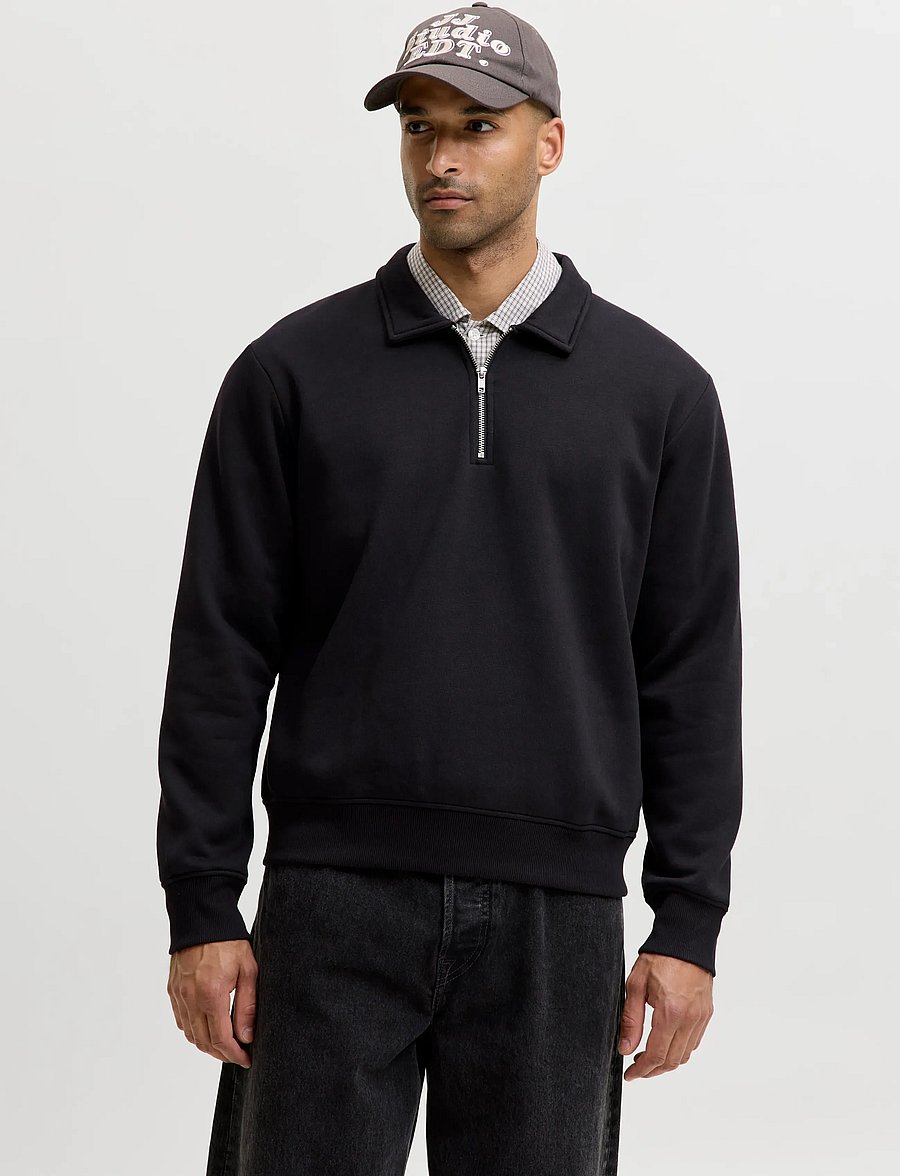 Jack & Jones - JJBRADLEY SWEAT ZIP POLO - black - 0