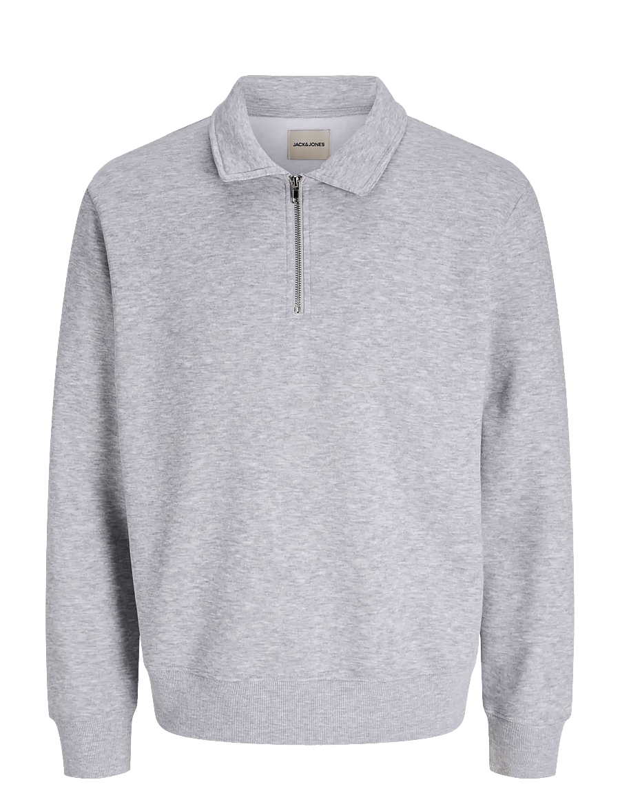 Jack & Jones - JJBRADLEY SWEAT ZIP POLO - light grey melange - 1