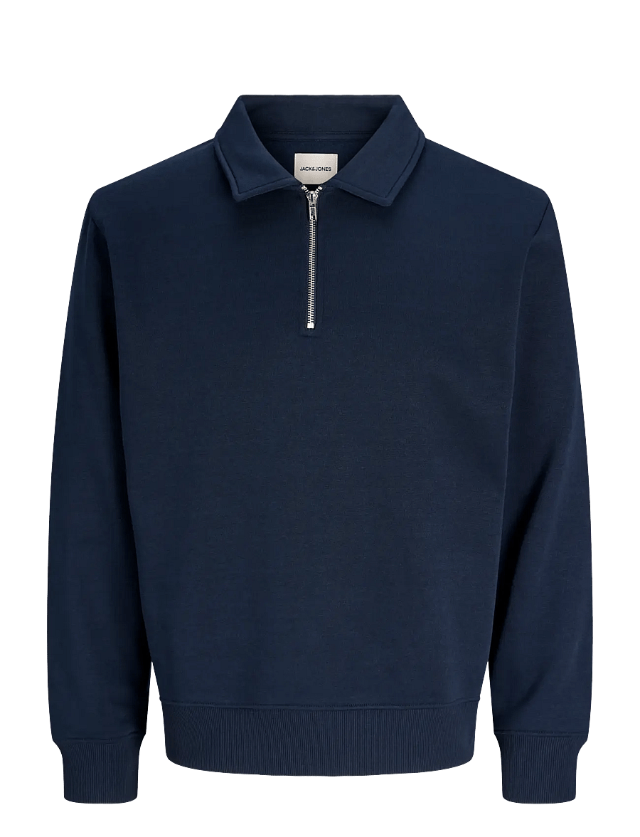 Jack & Jones - JJBRADLEY SWEAT ZIP POLO - navy blazer - 1