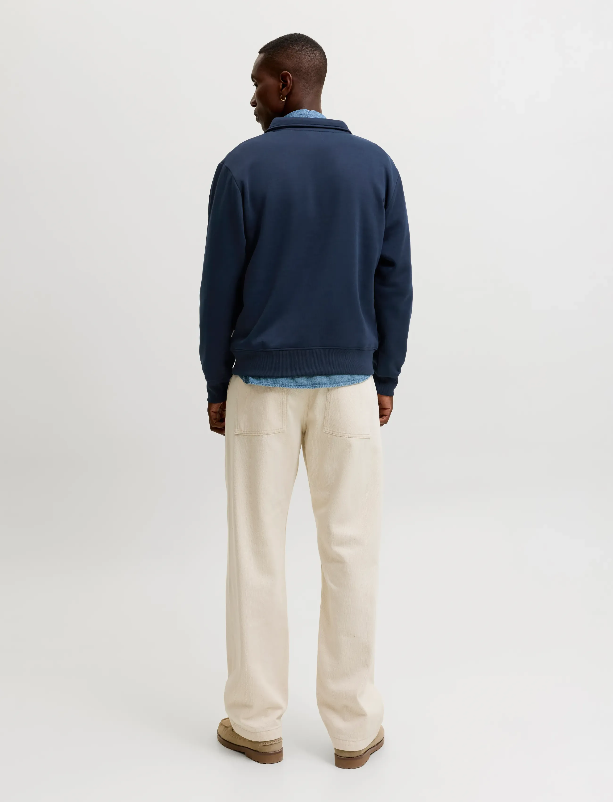 Jack & Jones - JJBRADLEY SWEAT ZIP POLO - navy blazer - 3