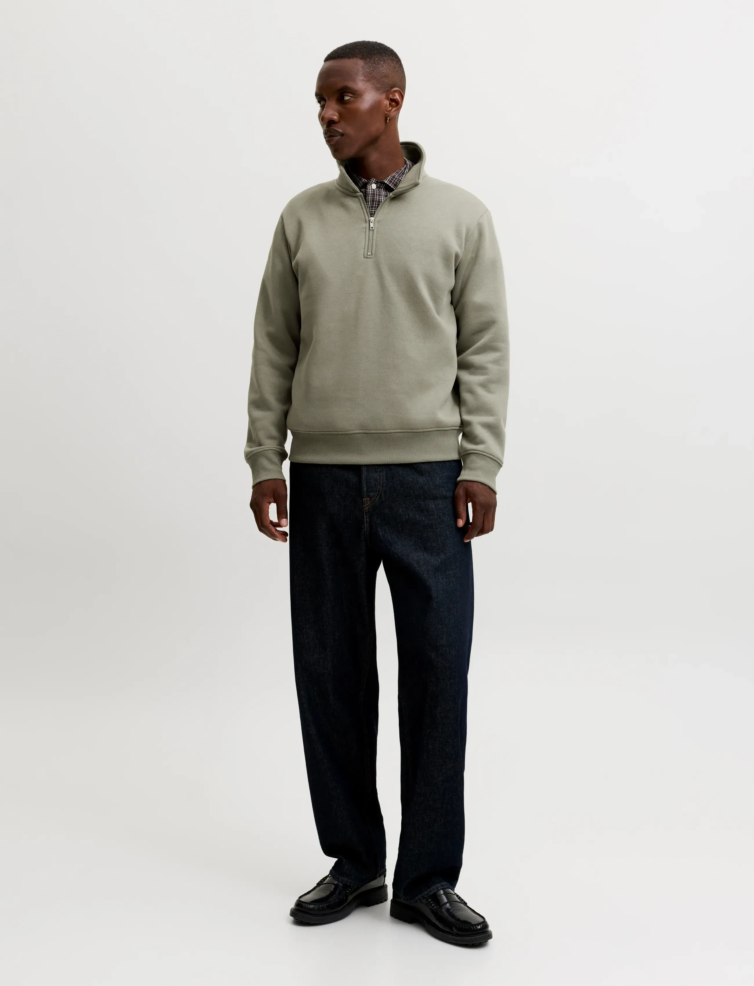 Jack & Jones - JJBRADLEY SWEAT ZIP POLO - vetiver - 4