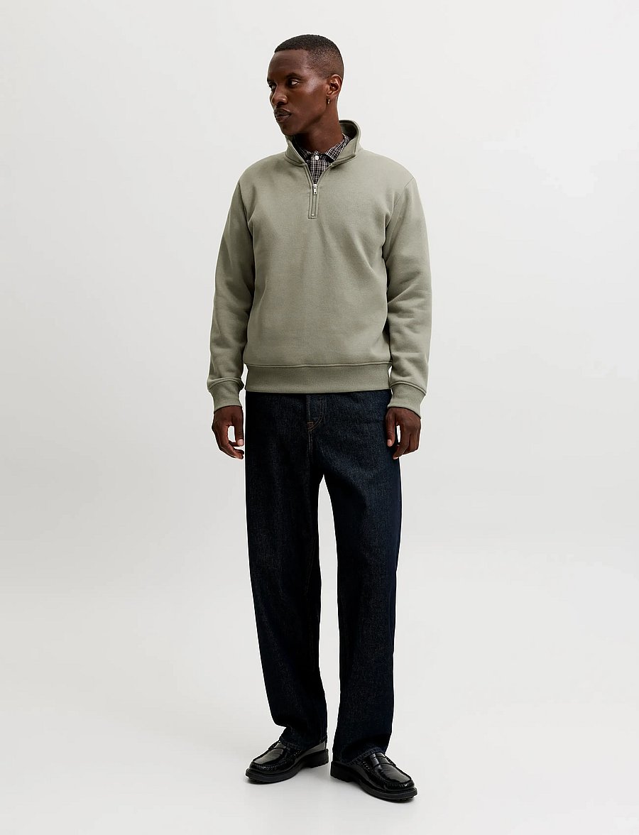 Jack & Jones - JJBRADLEY SWEAT ZIP POLO - vetiver - 4