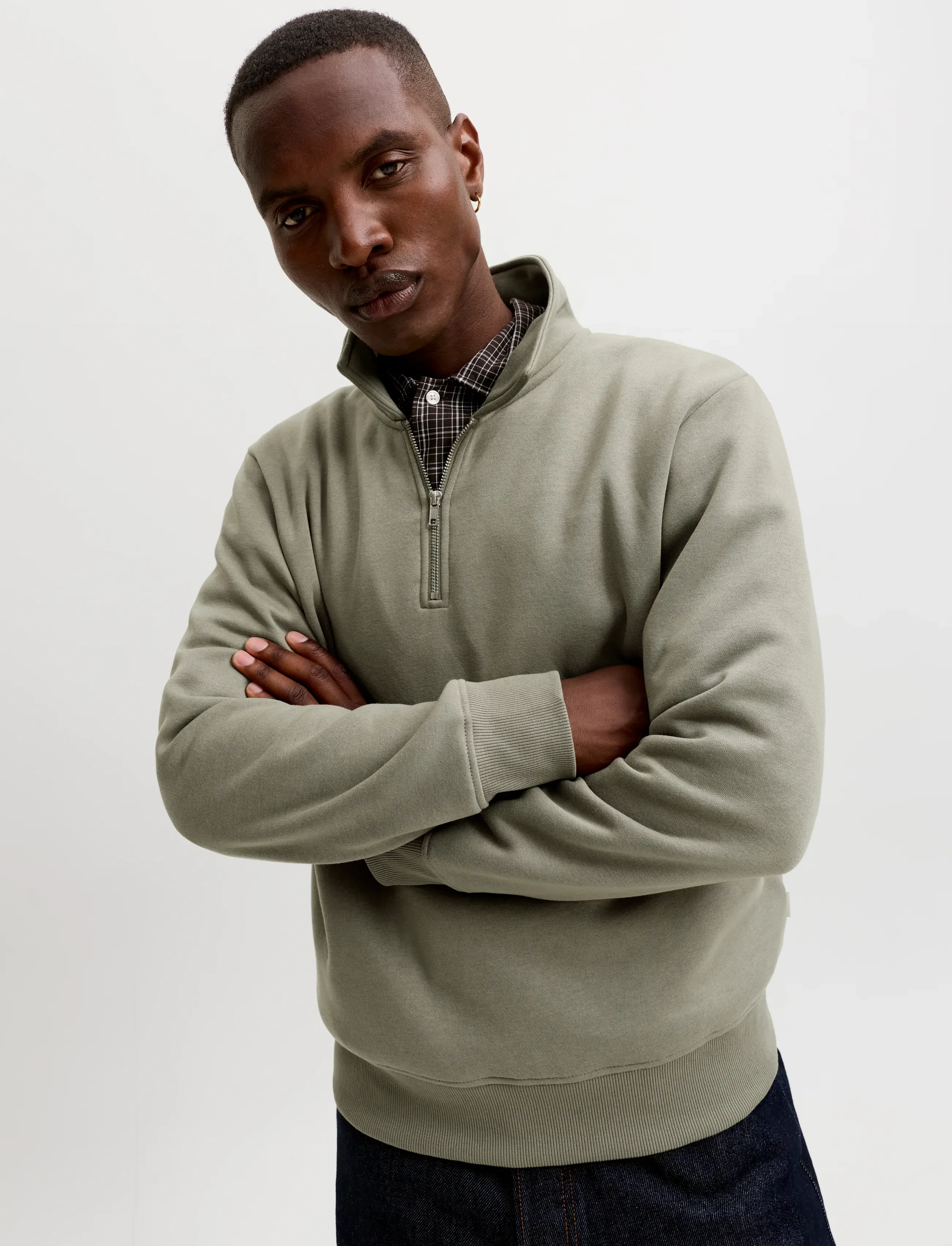 Jack & Jones - JJBRADLEY SWEAT ZIP POLO - vetiver - 5
