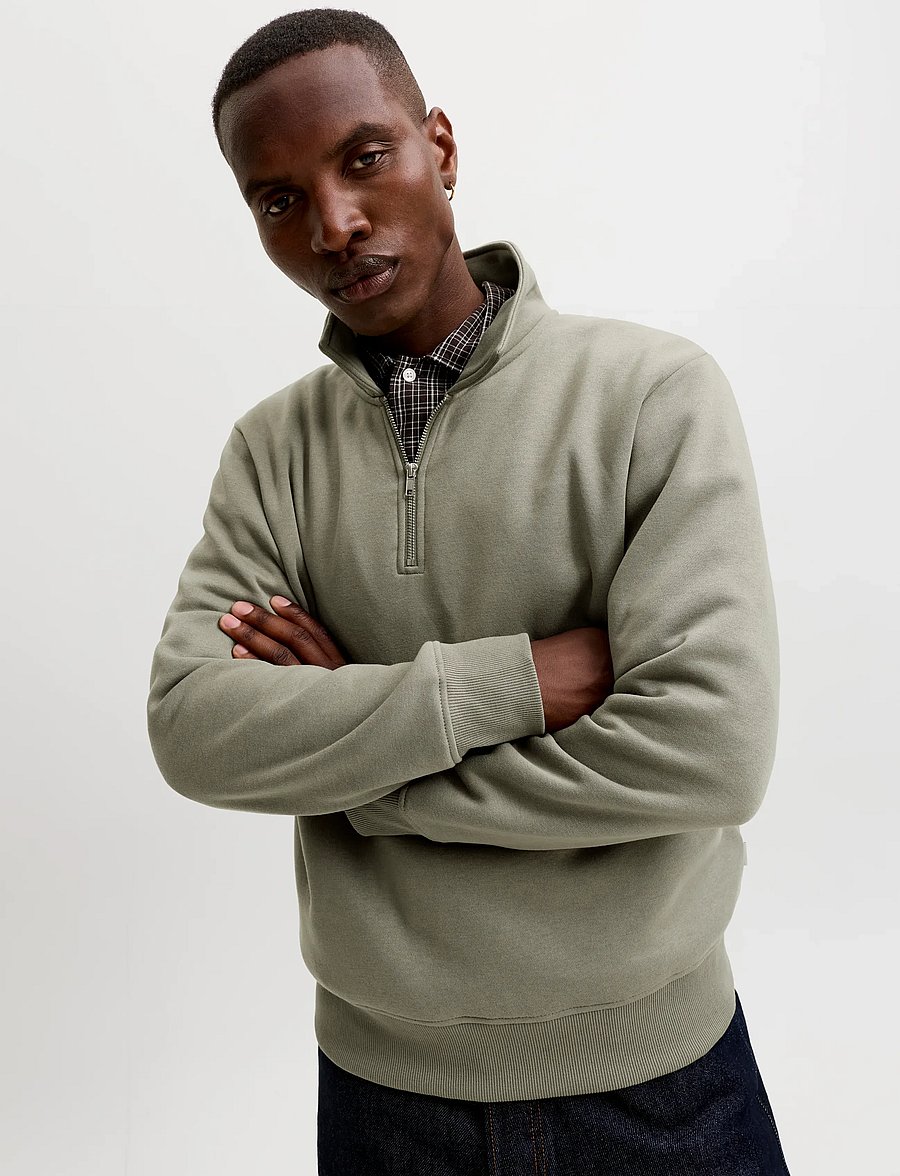Jack & Jones - JJBRADLEY SWEAT ZIP POLO - vetiver - 5