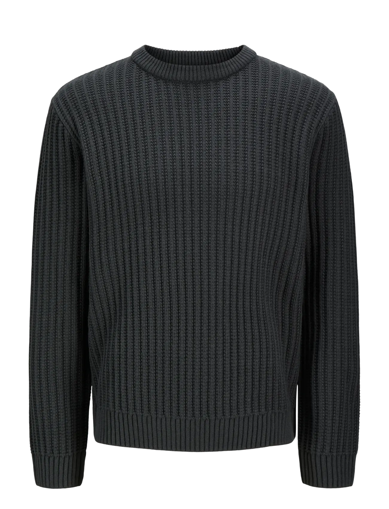 Jack & Jones JJJAXON KNIT CREW NECK - Rundhals - ASPHALT / grey