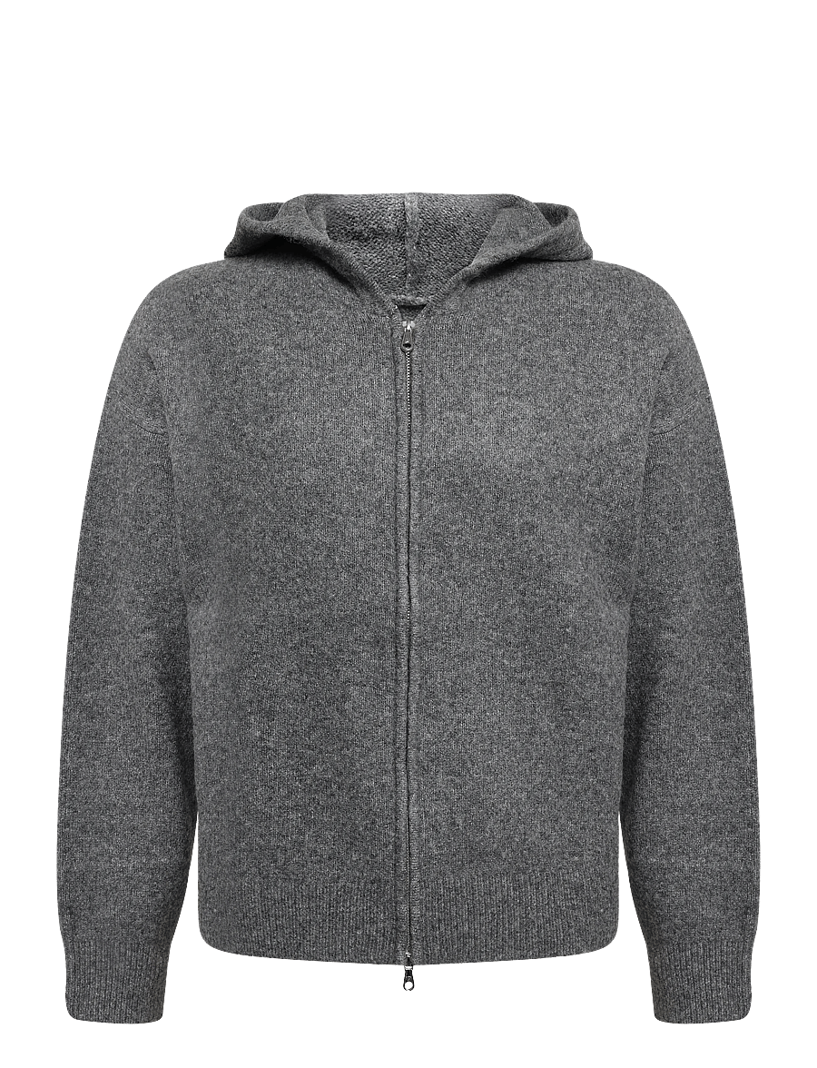 Jack & Jones - JCOGRAVITY KNIT ZIP HOODIE - dark grey melange - 0