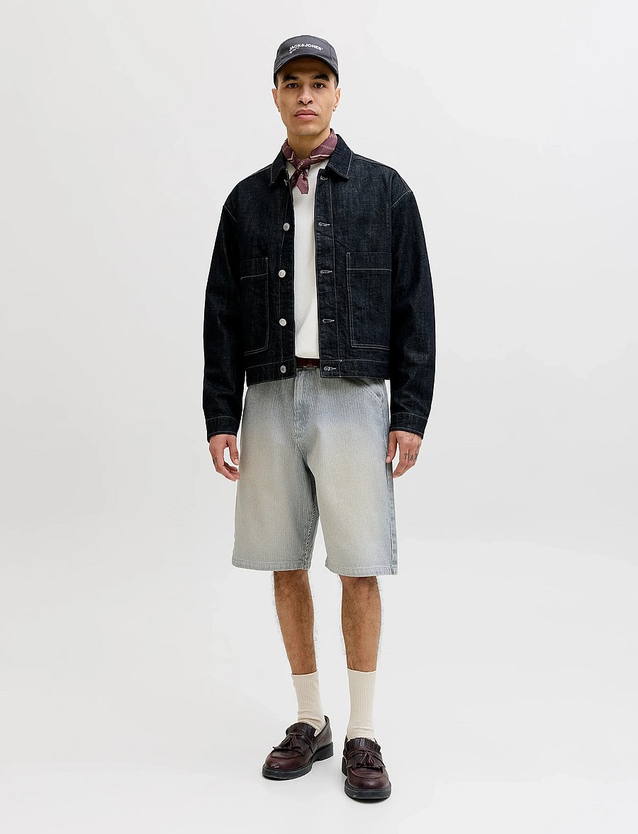 Jack & Jones - JPSTALEX HICKORY SHORT XLNG STYD SS26 - jorts - dark navy - 4