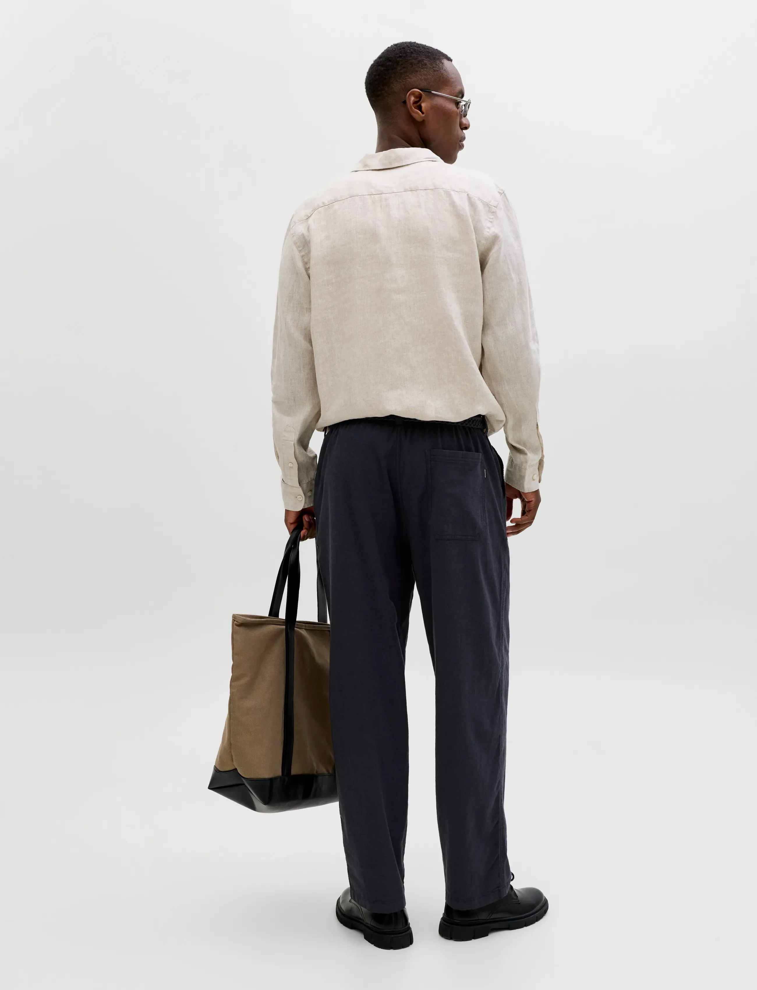 Jack & Jones - JPSTEVAN BREEZE PANTS STYD SS26 - linen trousers - black - 3