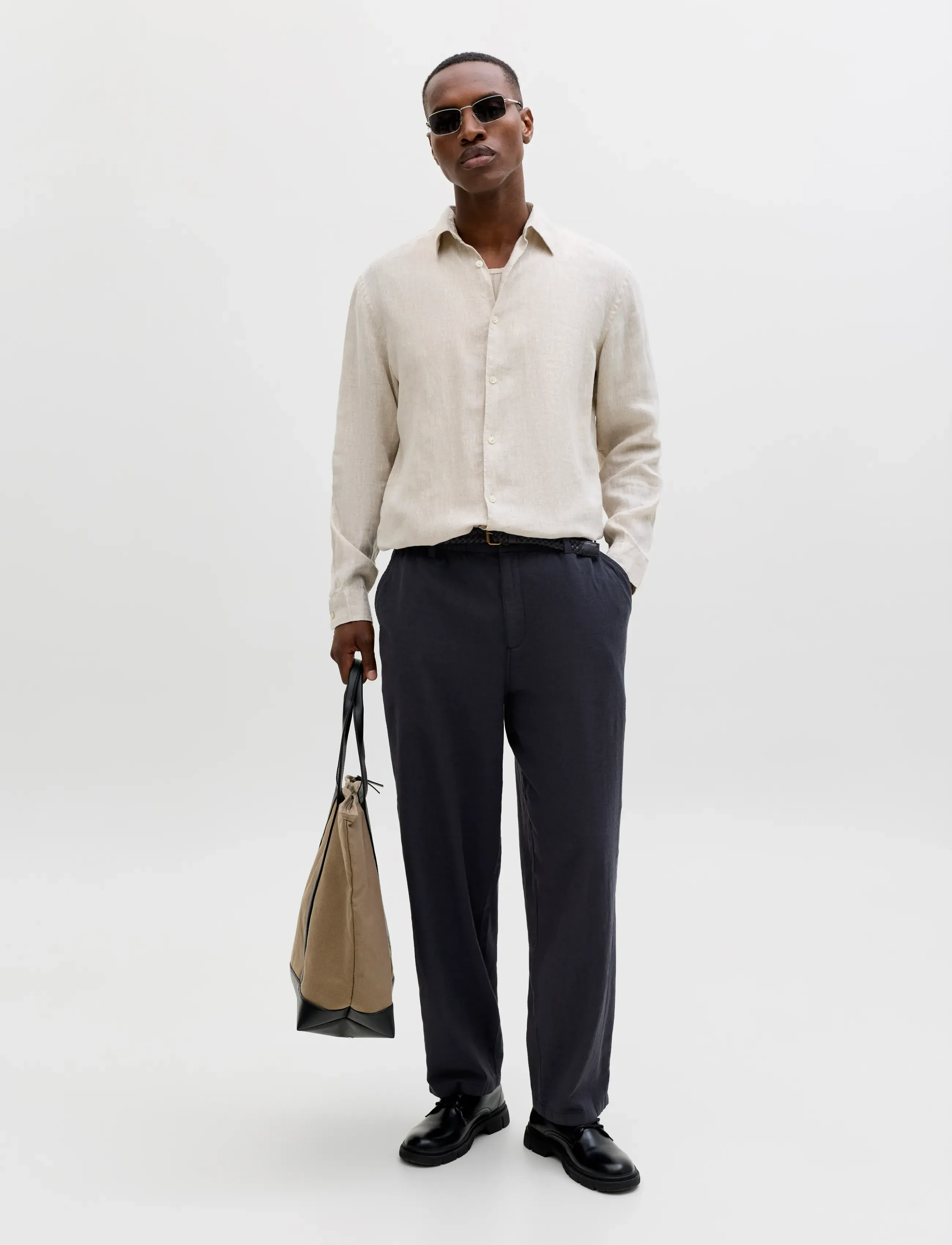 Jack & Jones - JPSTEVAN BREEZE PANTS STYD SS26 - linen trousers - black - 4