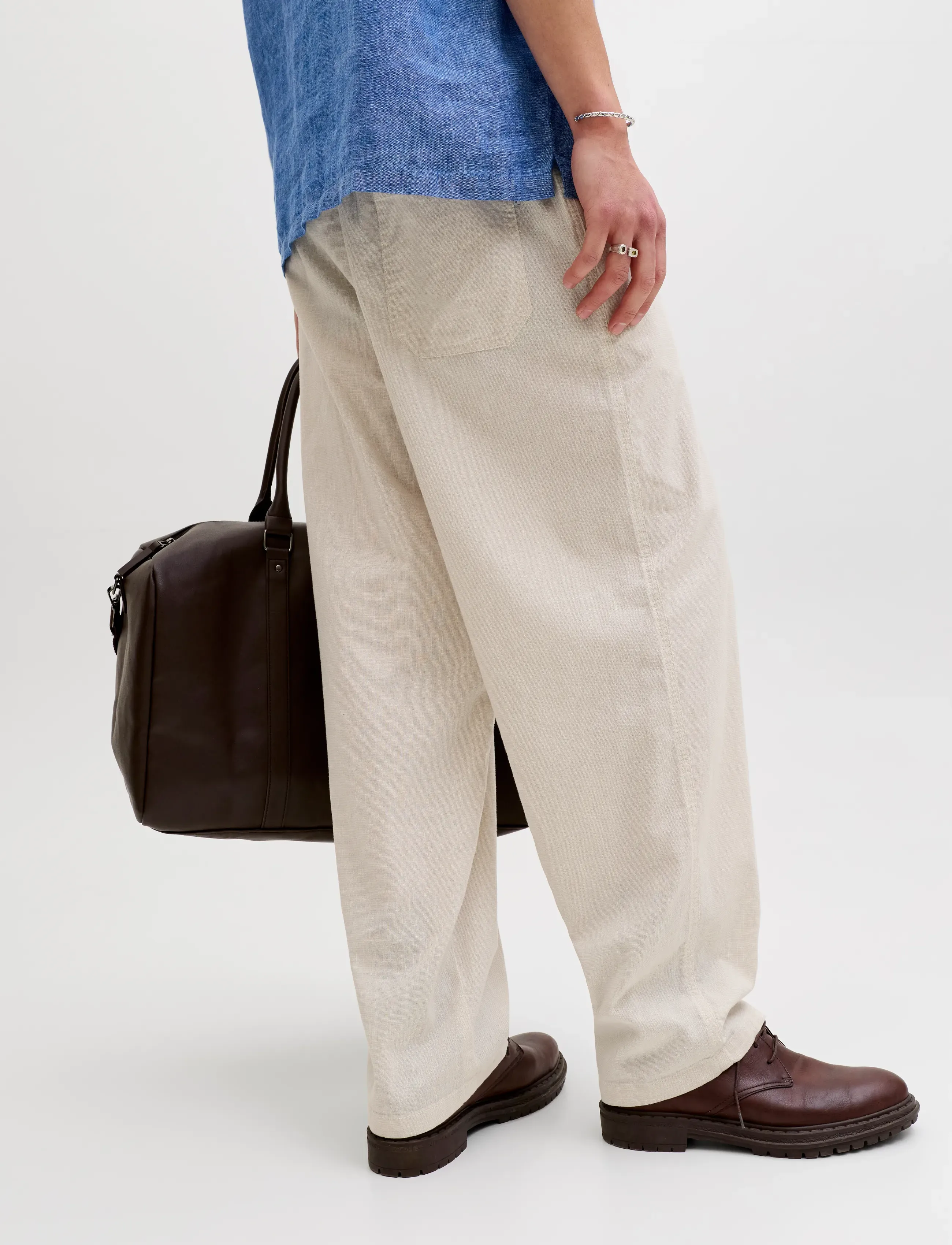 Jack & Jones - JPSTEVAN BREEZE PANTS STYD SS26 - spodnie lniane - string - 5
